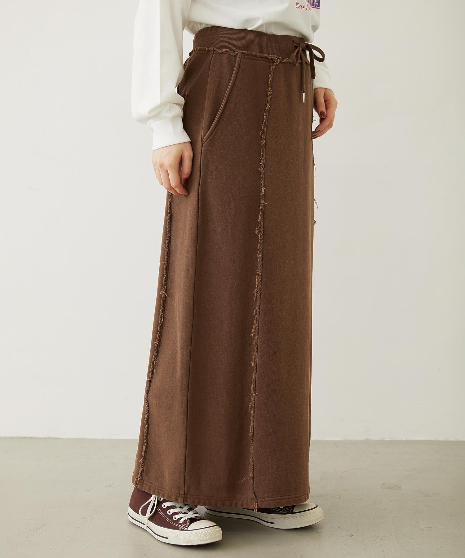 FADED SWEAT LONG SKIRT