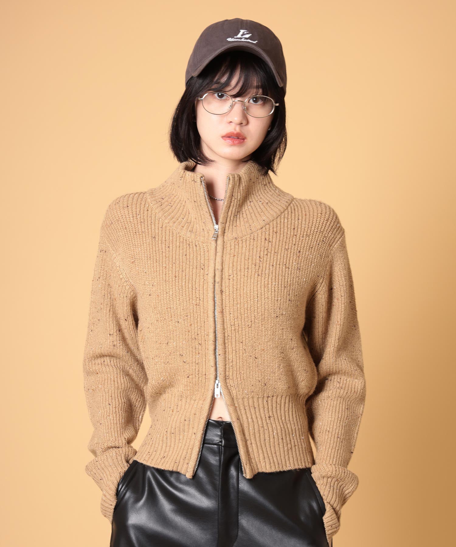 ネップジップアップセーター