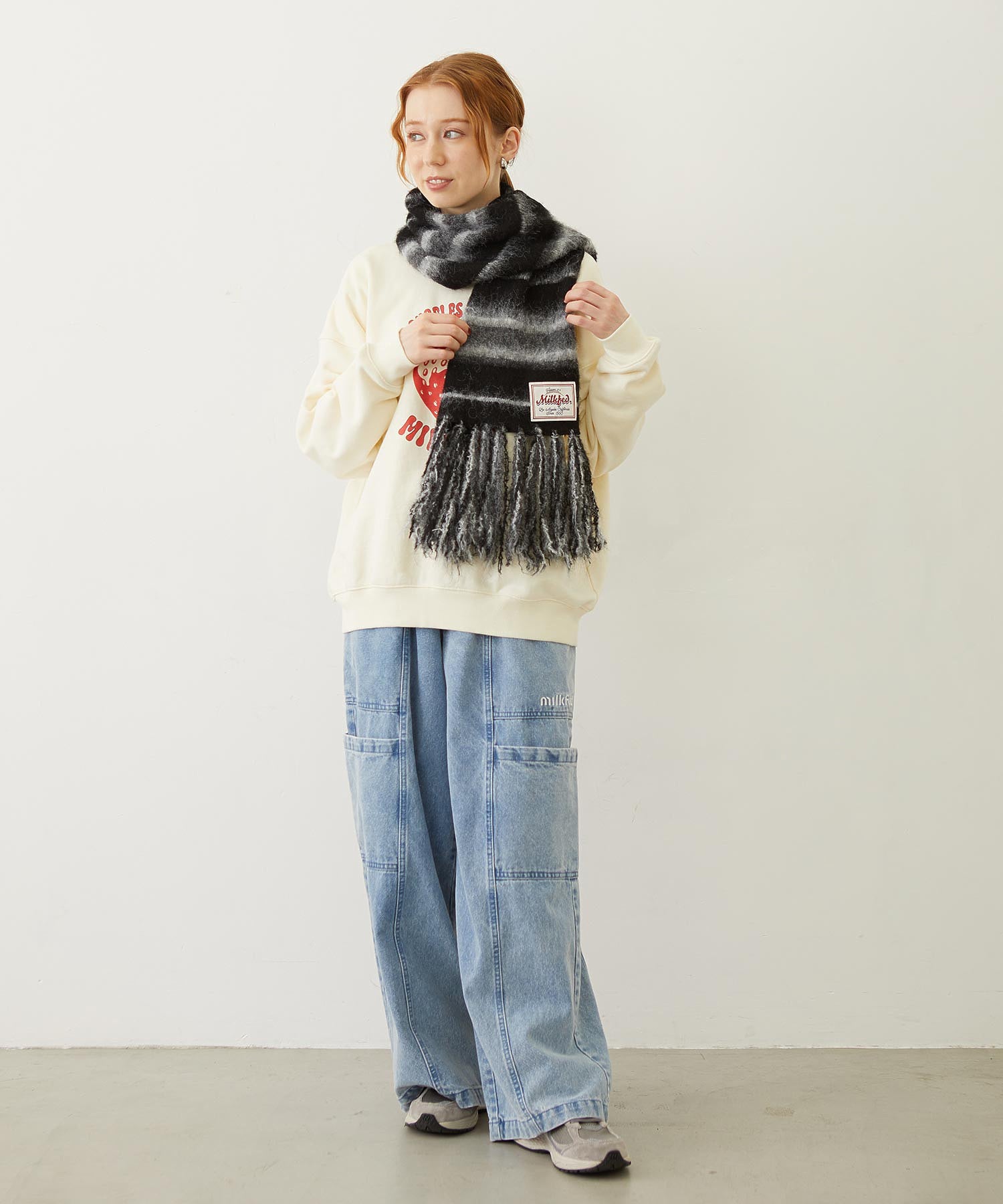 STRIPED FRINGE STOLE