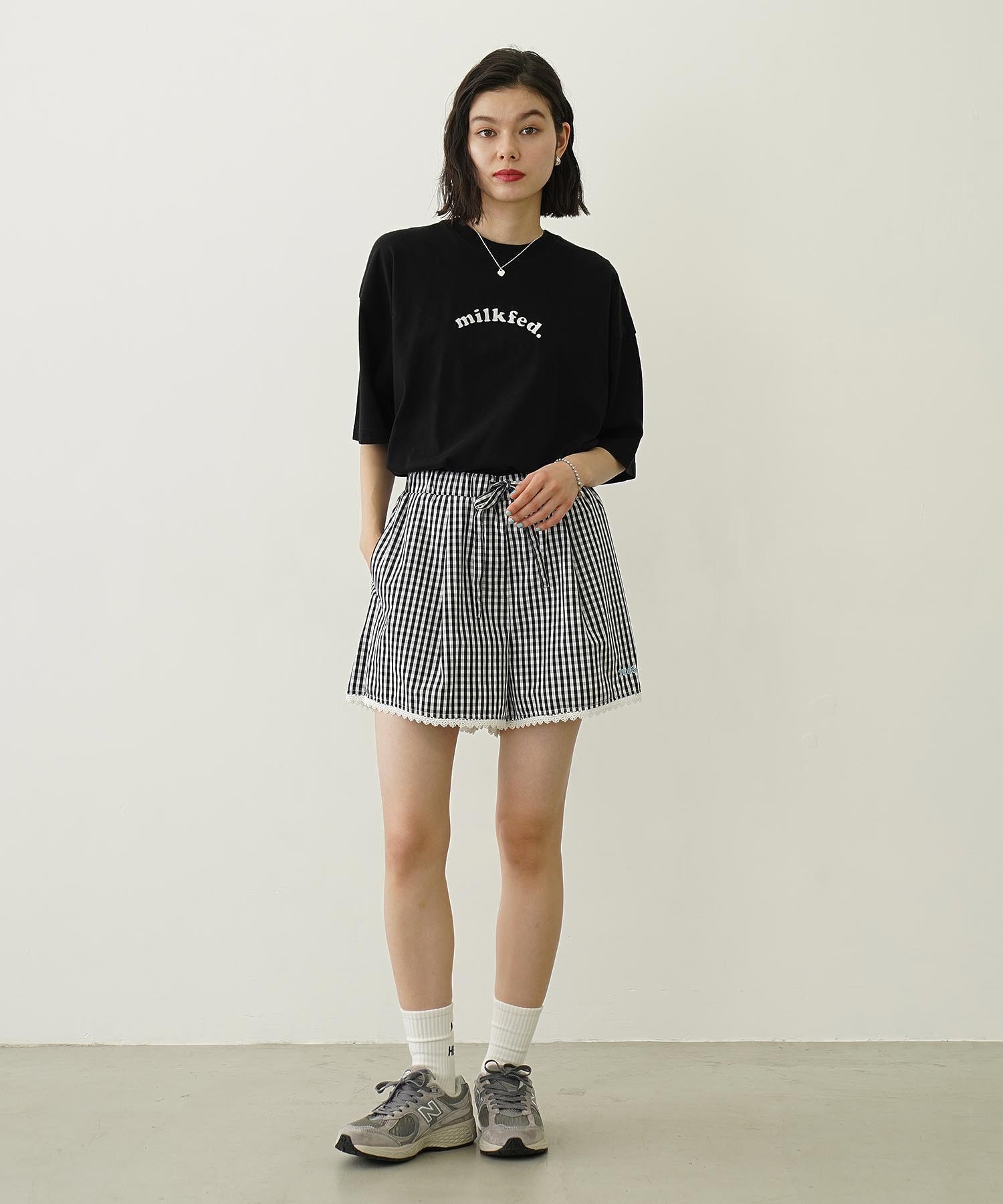 PLAID HEART WIDE S/S TEE