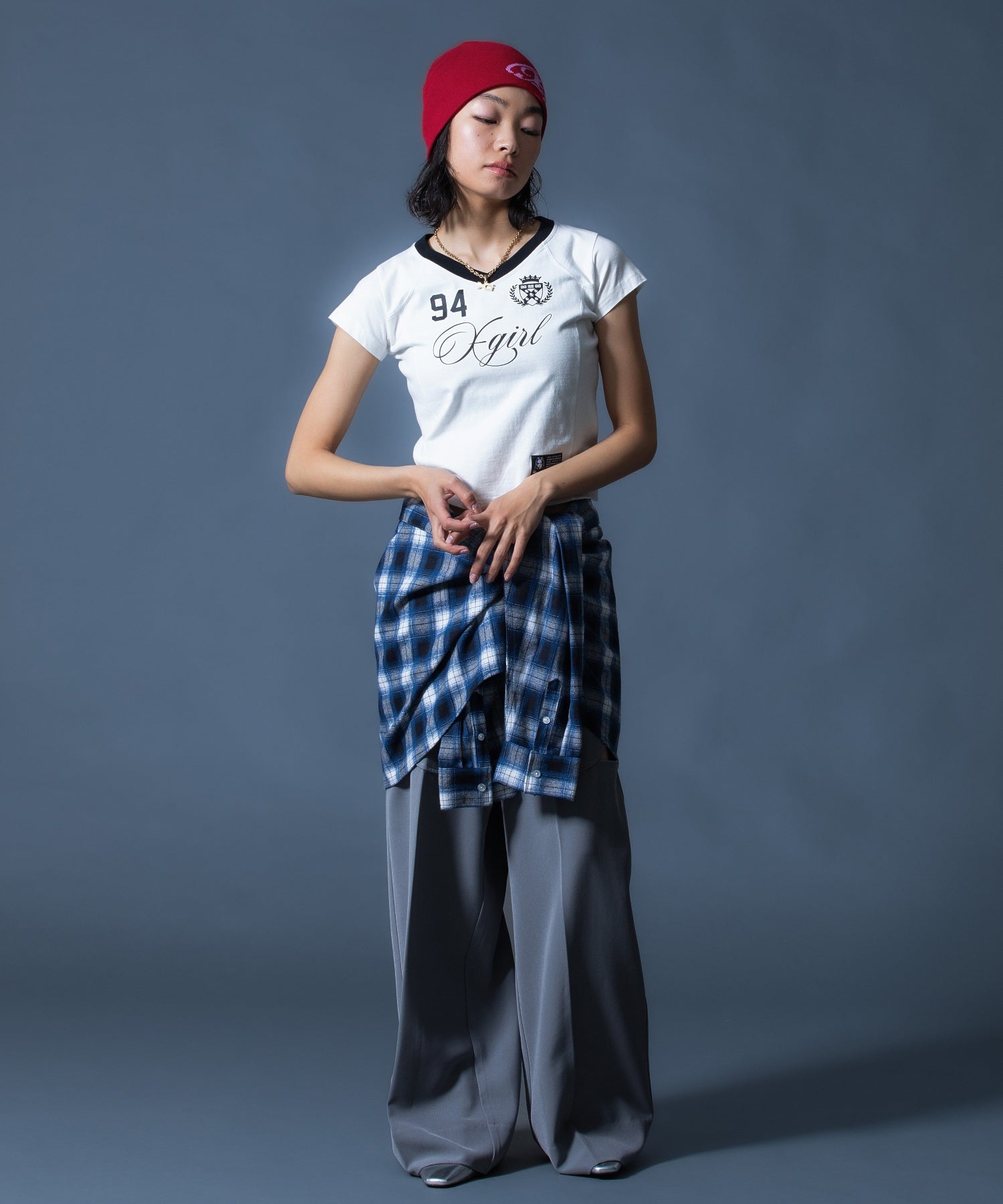 CURVED CUT PANELED PANTS