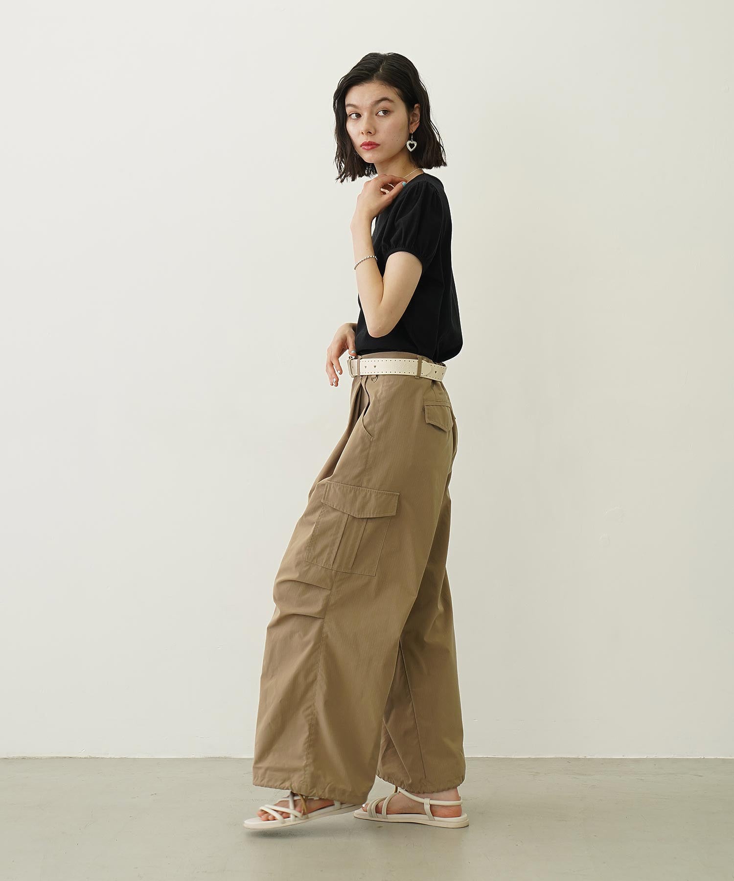 MILITARY WIDE LEG PANTS