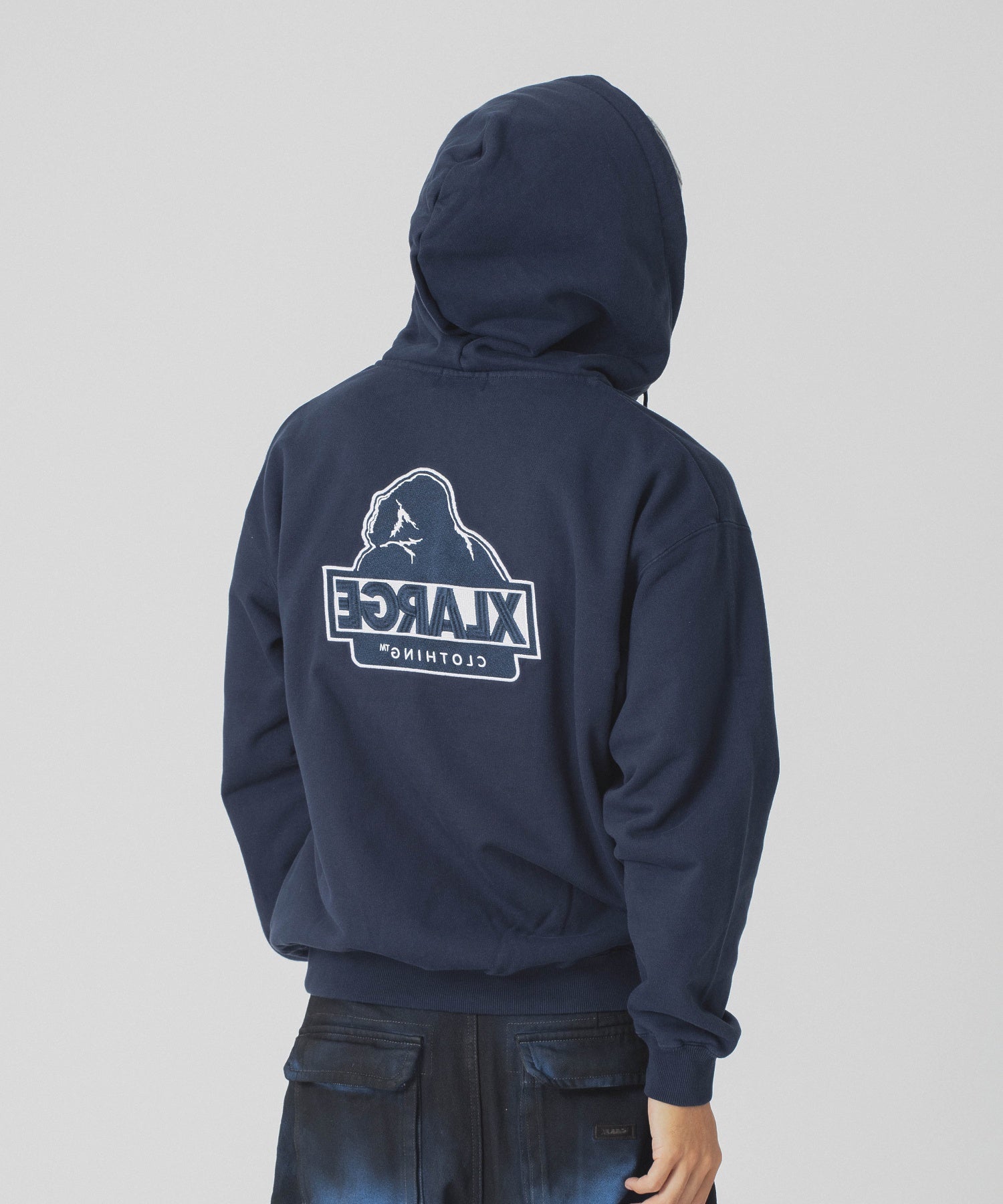 BACKSIDE SLANTED OG ZIP HOODED SWEATSHIRT