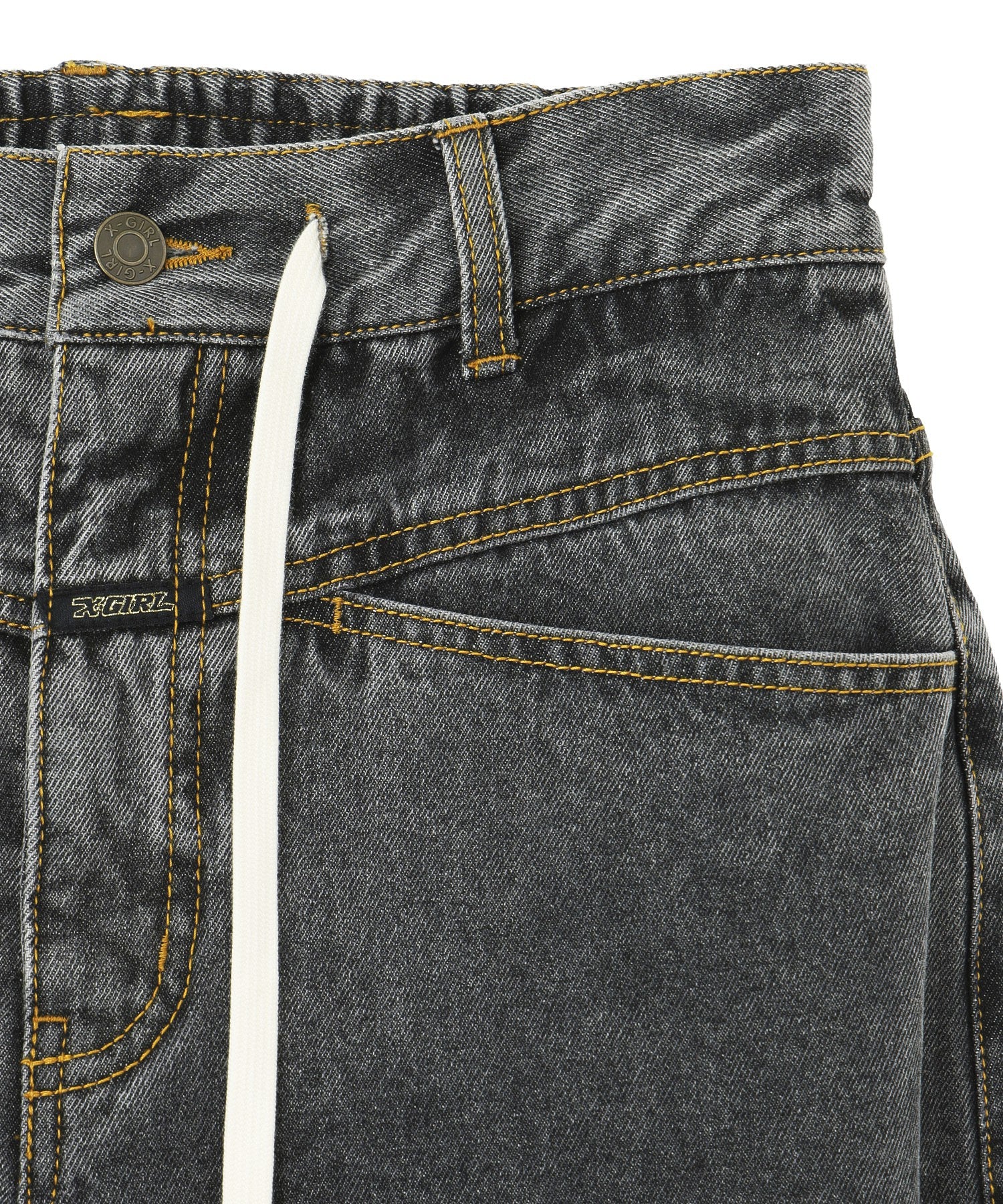 DRAWSTRING DENIM PANTS
