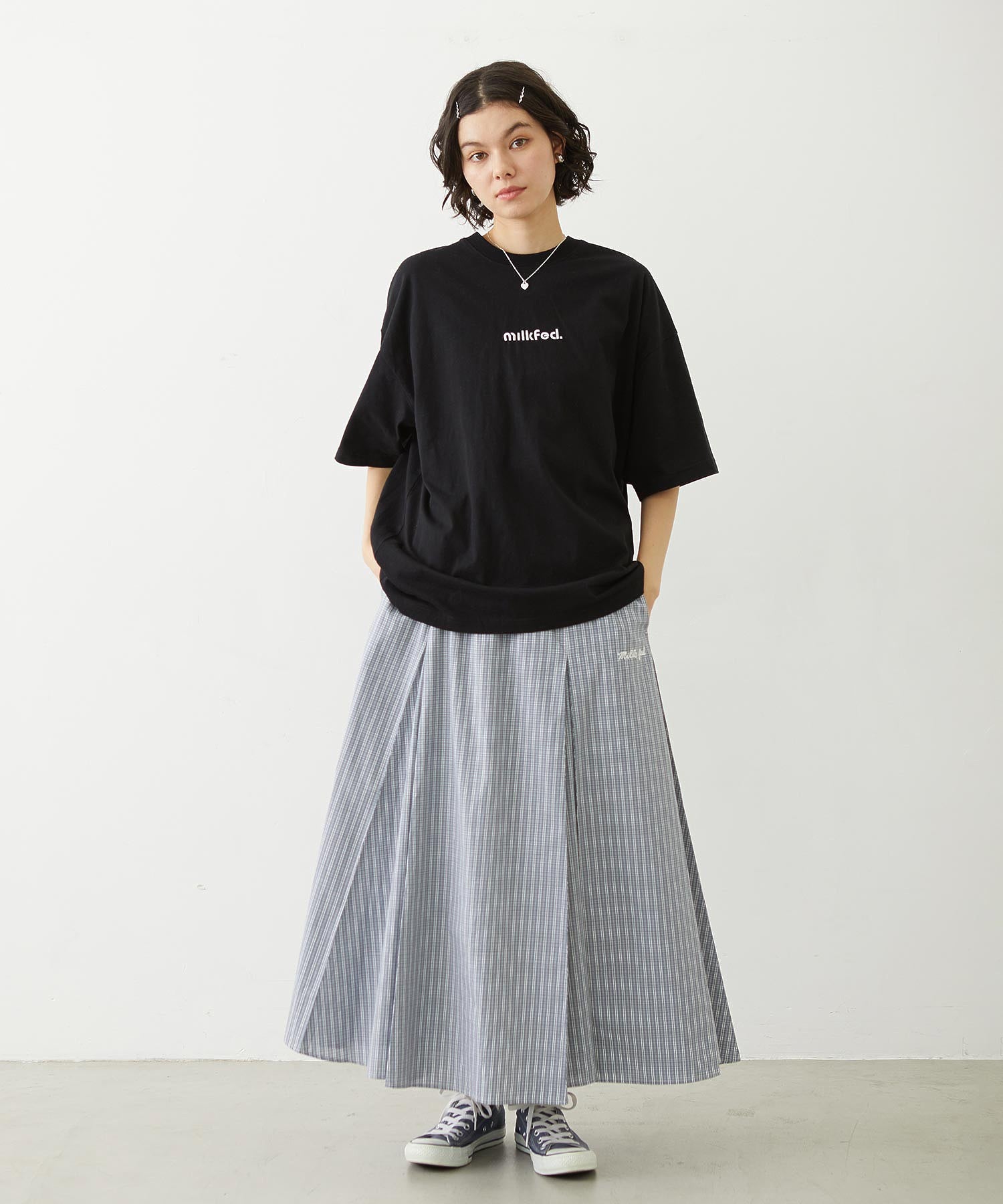 PLAID PATTERN LONG SKIRT