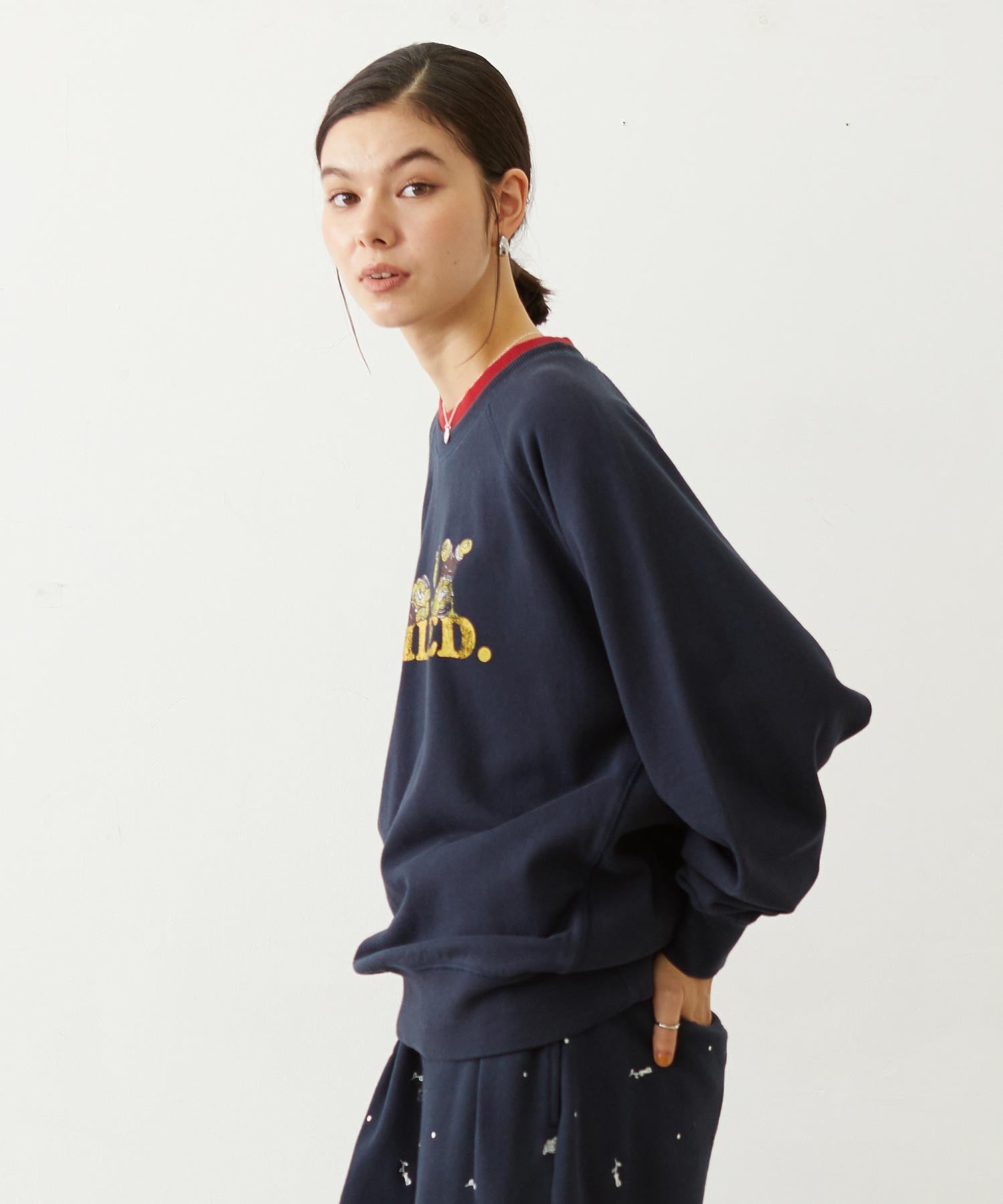 M.FEDDY DOUBLE COLLAR SWEAT TOP