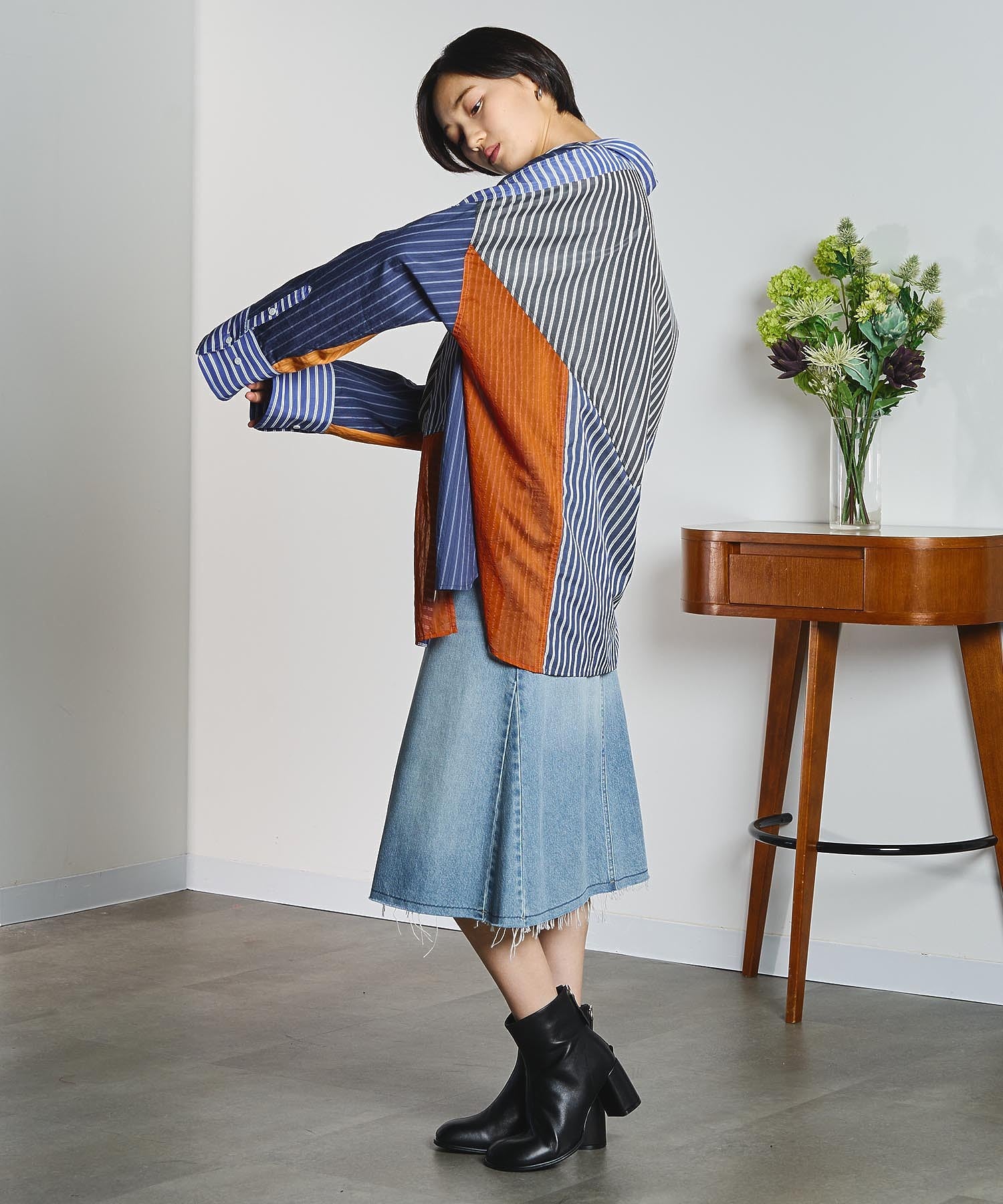 GENE HEAVENS/STRIPE PANEL SHIRT