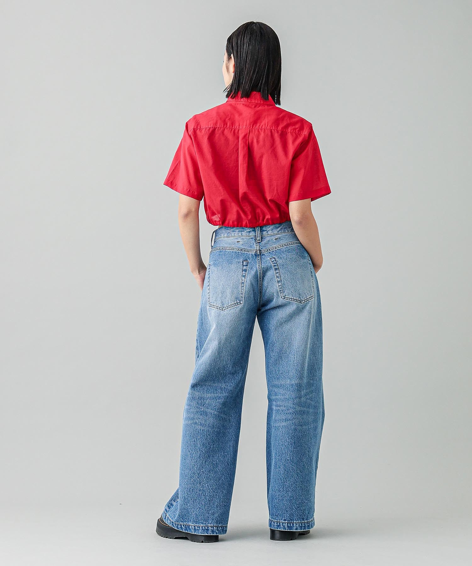 DRAWSTRING CROPPED SHIRT