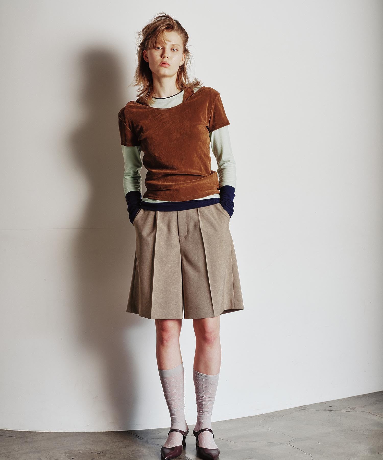 COLOR BLOCK LAYERED TEE