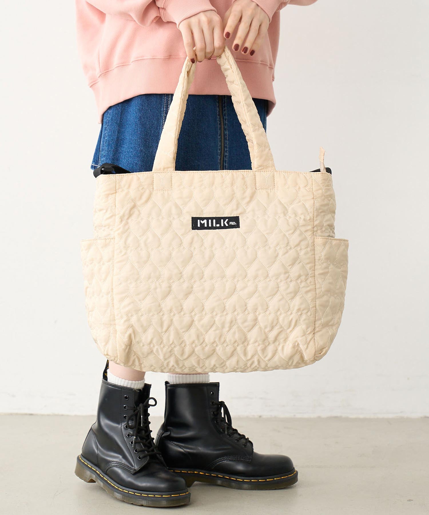 HEART QUILTED ２WAY TOTE