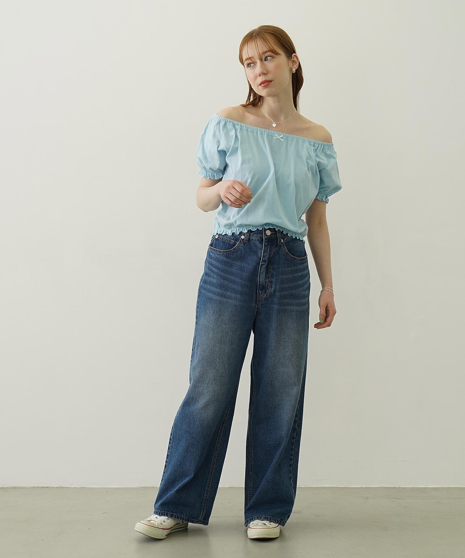 COOPER HEART WIDE DENIM PANTS