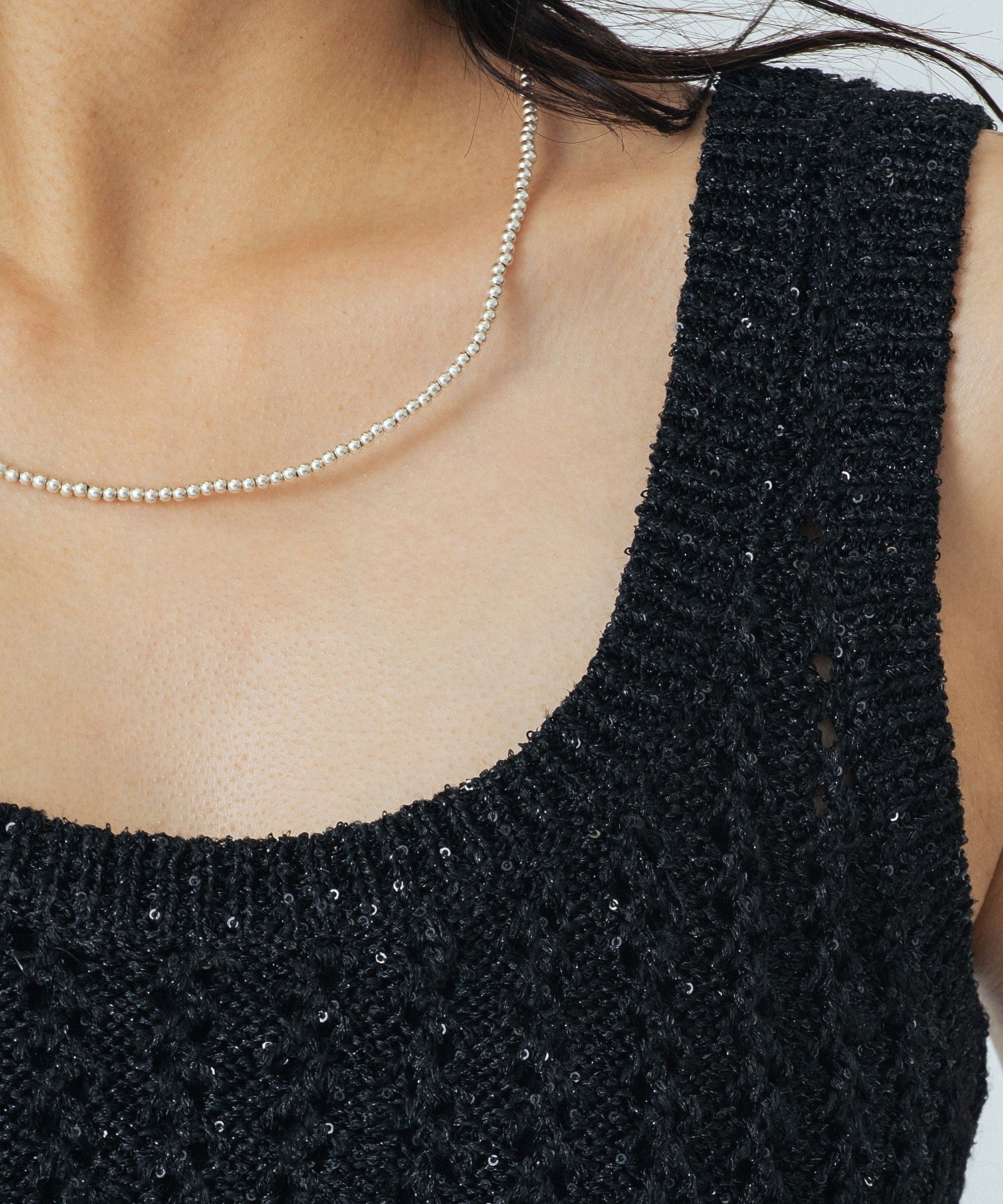 CREOLME/LAME KNIT BUSTIER