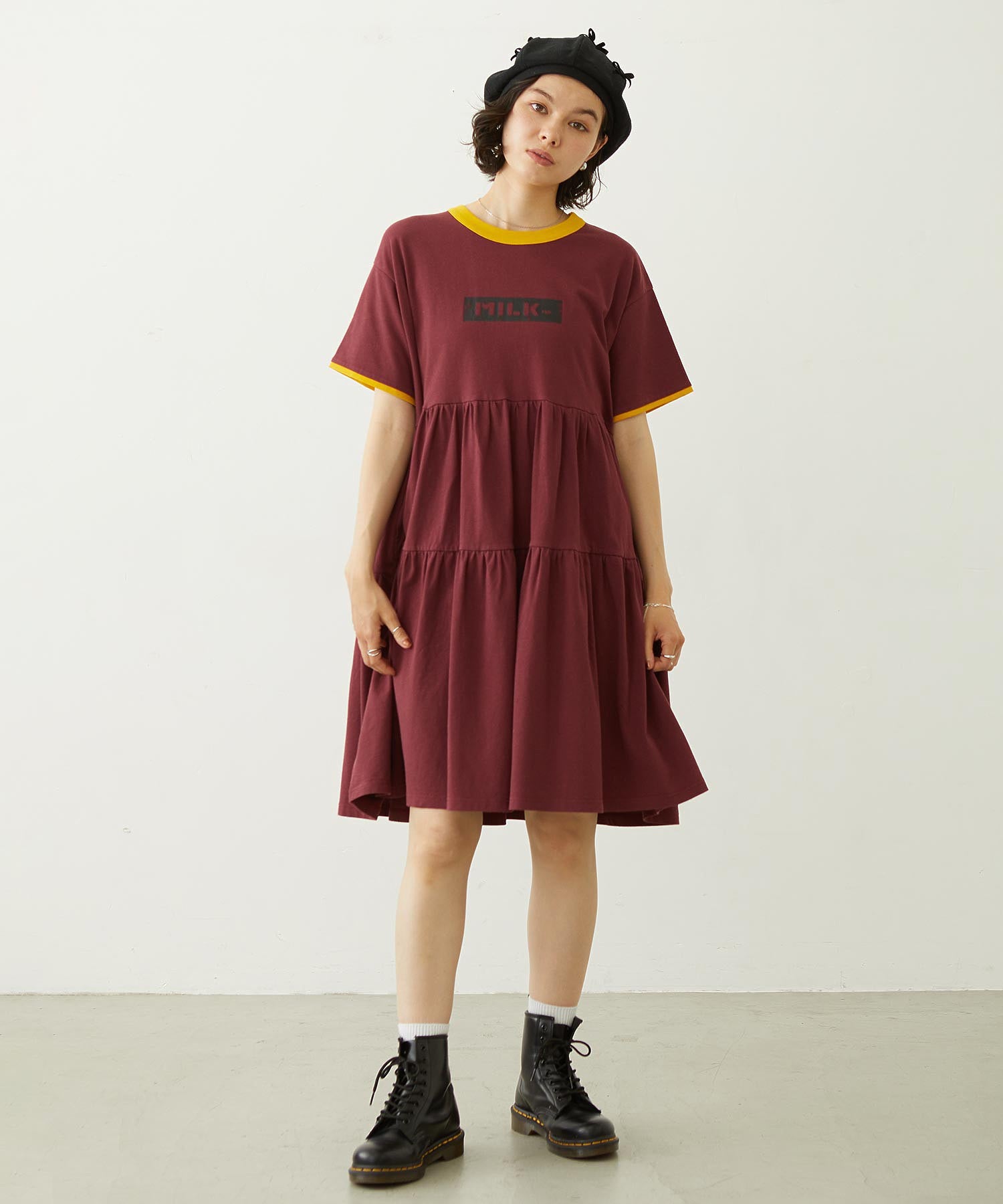 BAR LOGO TIERED DRESS