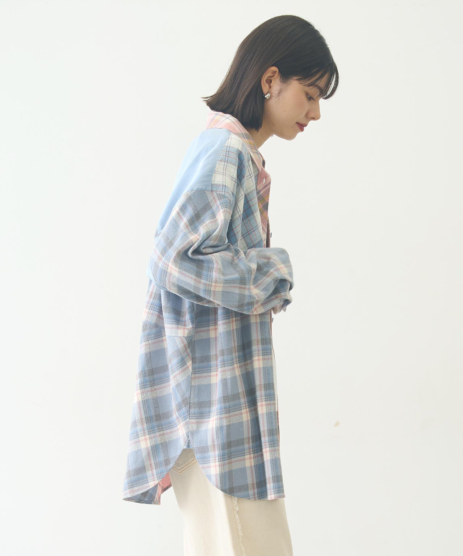 PLAID PATCHWORK SHIRT