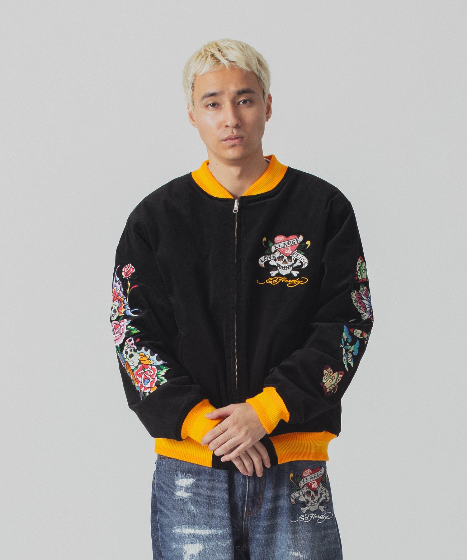 XLARGE×ED HARDY REVERSIBLE SOUVENIR JACKET