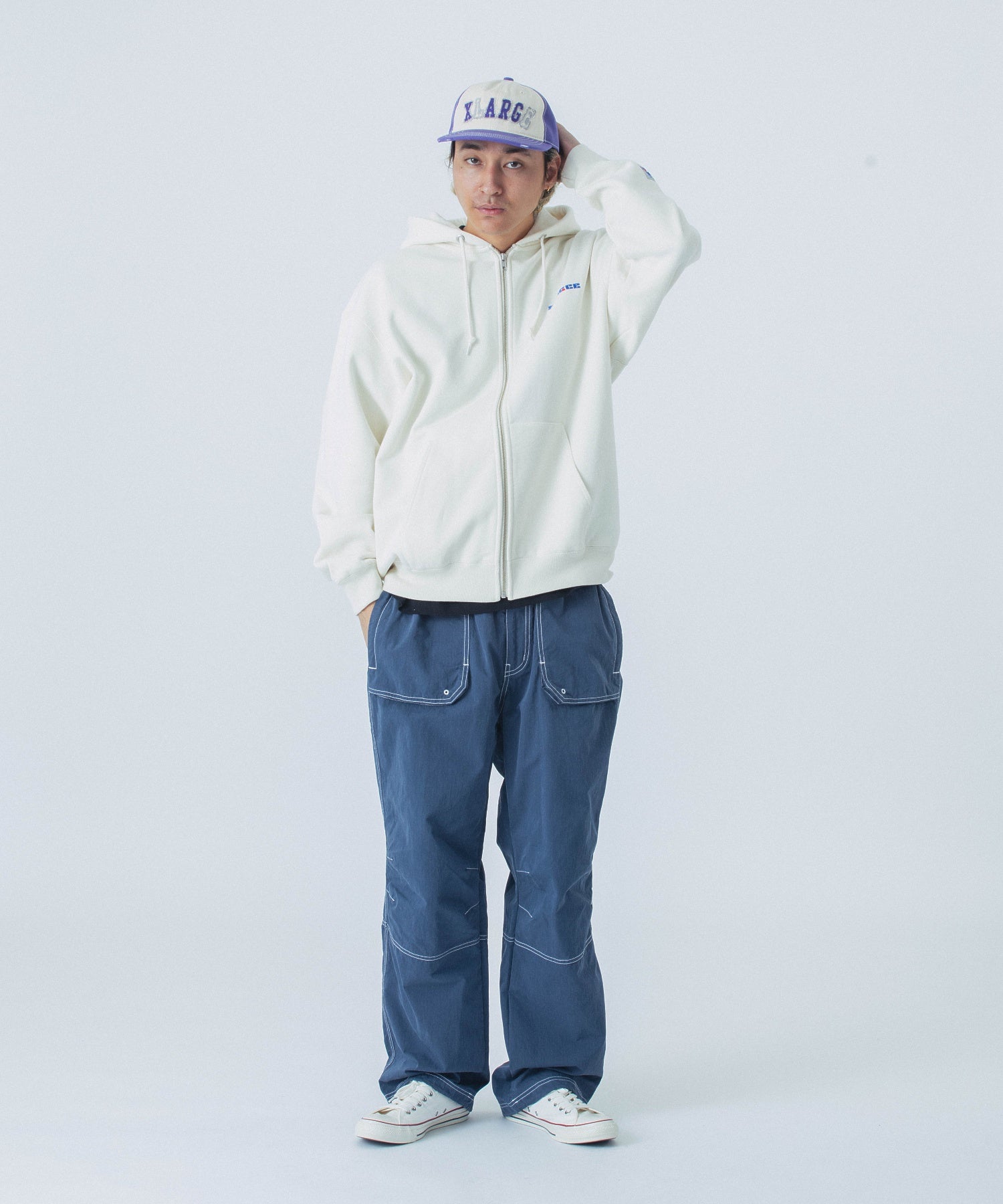 XLARGE×RUSSELL ATHLETIC ZIP UP HOODED SWEATSHIRT