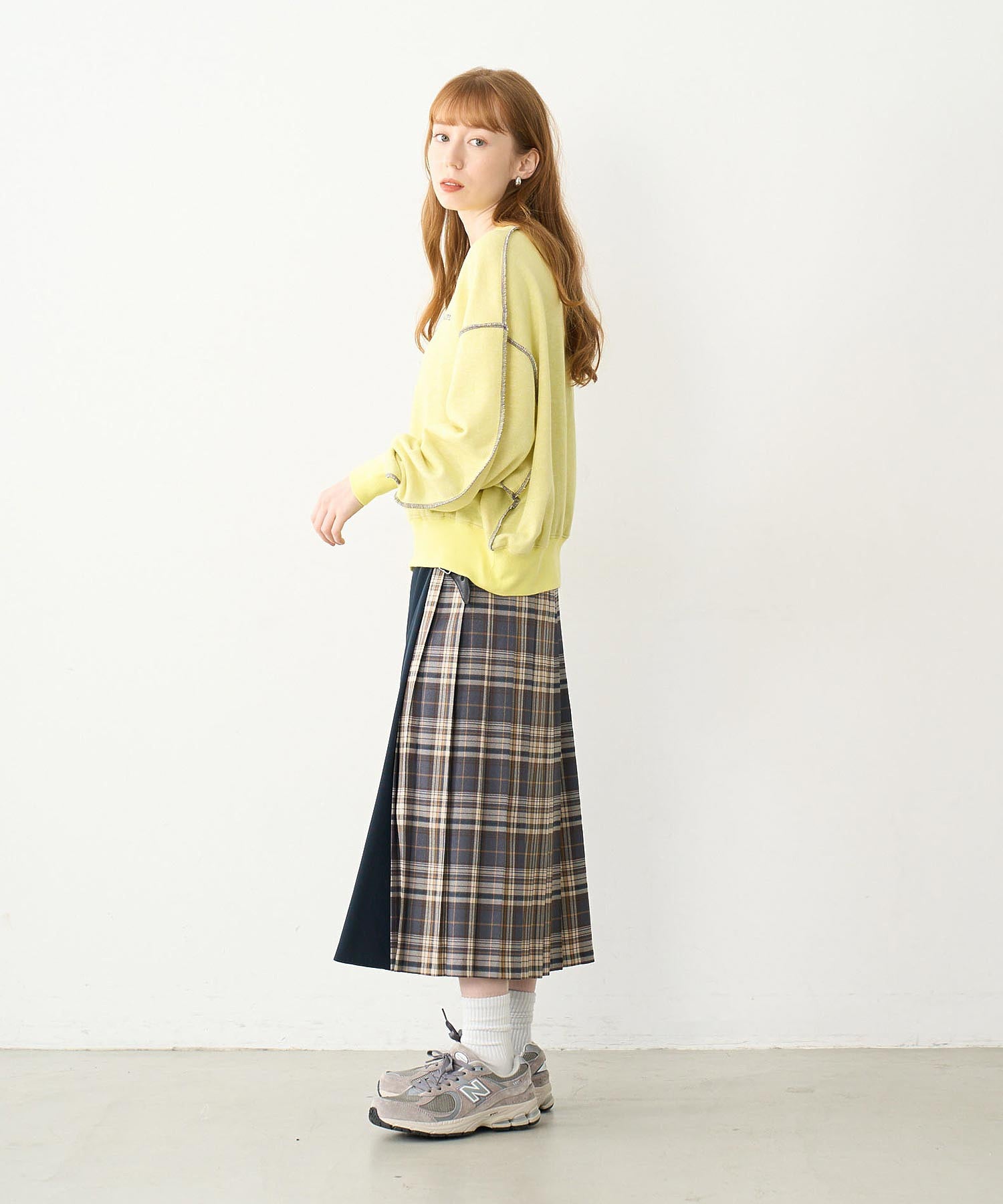 PLAID PANEL SKIRT