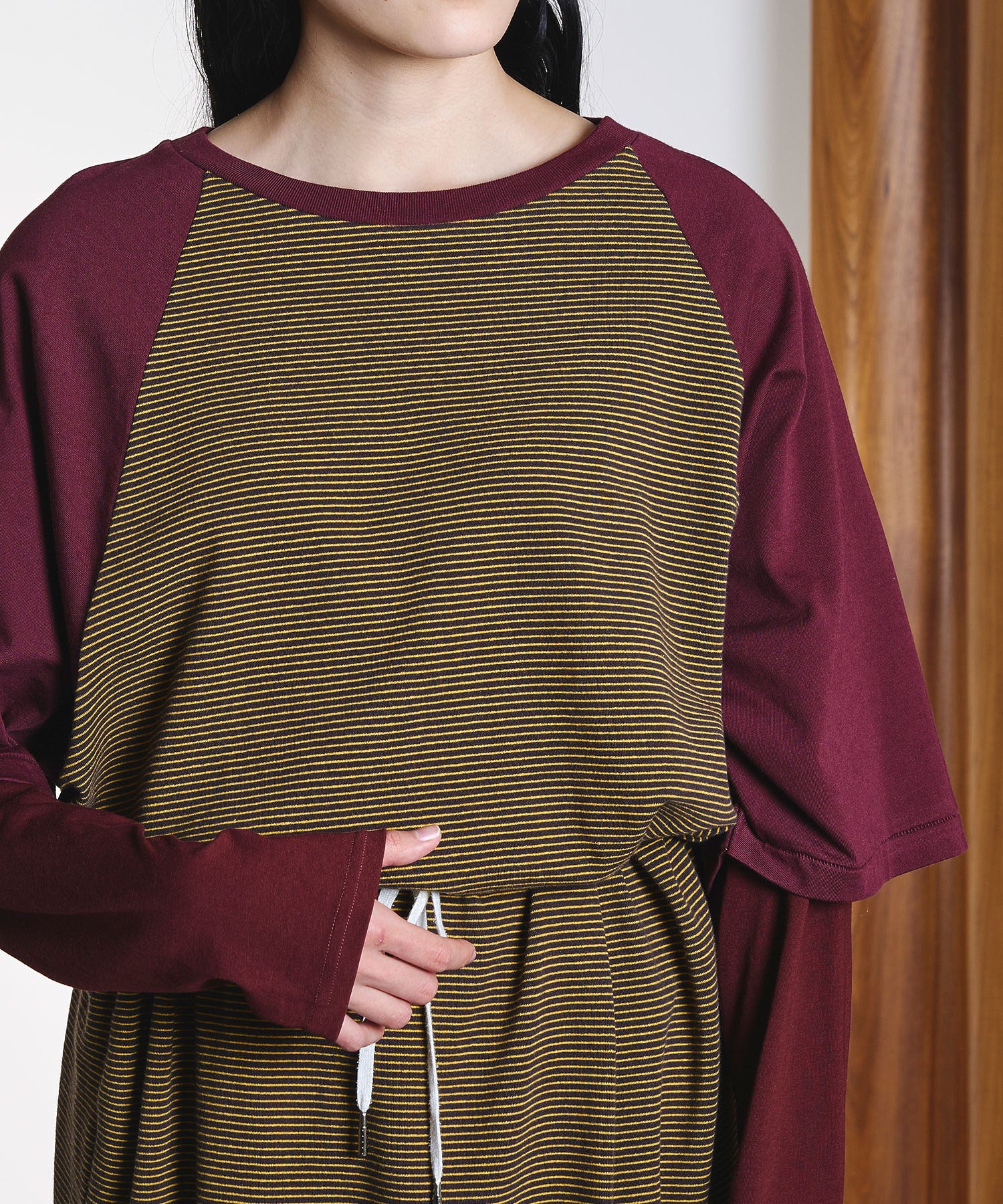 CREOLME/STRIPE RAGLAN DRESS