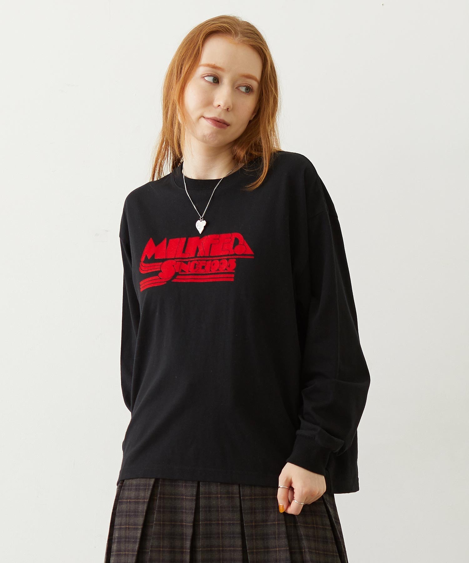 LOGO FLOCK PRINT L/S TEE