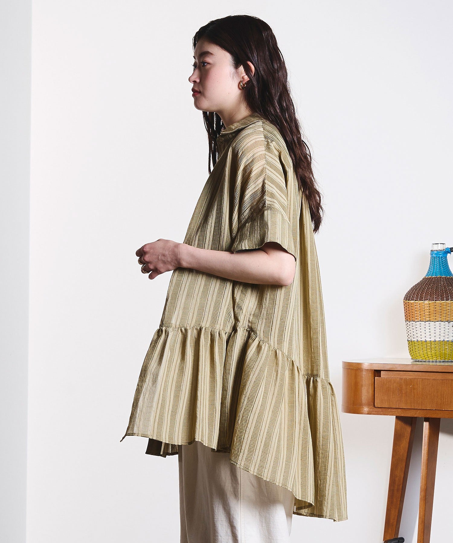 GENE HEAVENS/TIERED HEM S/S SHIRT