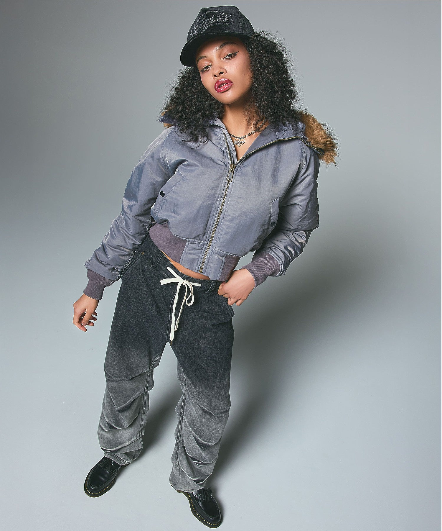 FAUX FUR HOODED JACKET