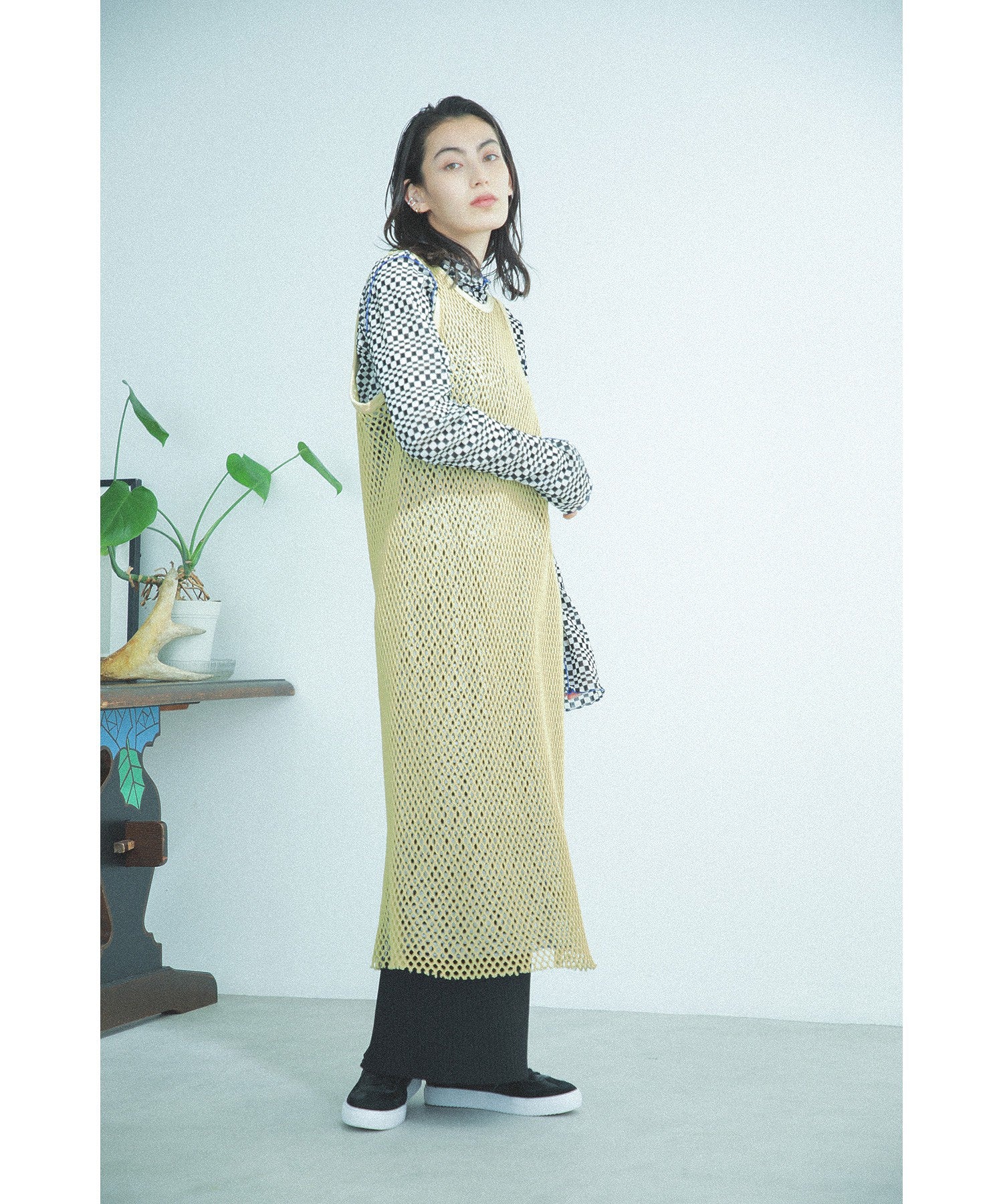 CREOLME/メッシュタンクワンピース
