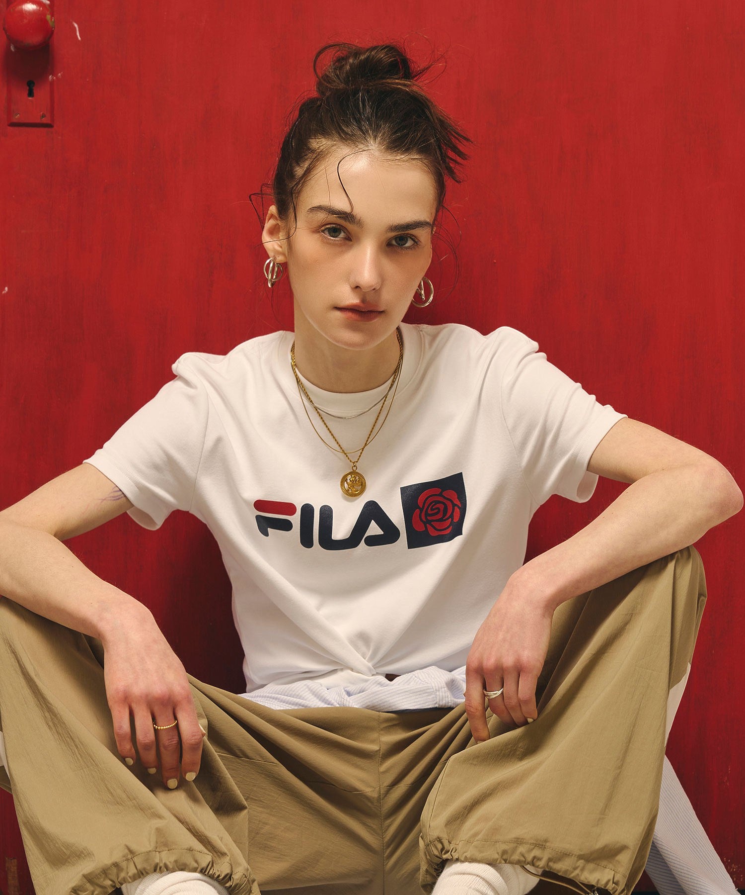 FILAⅹROSEBUD FILA ROSE T-SHIRTS