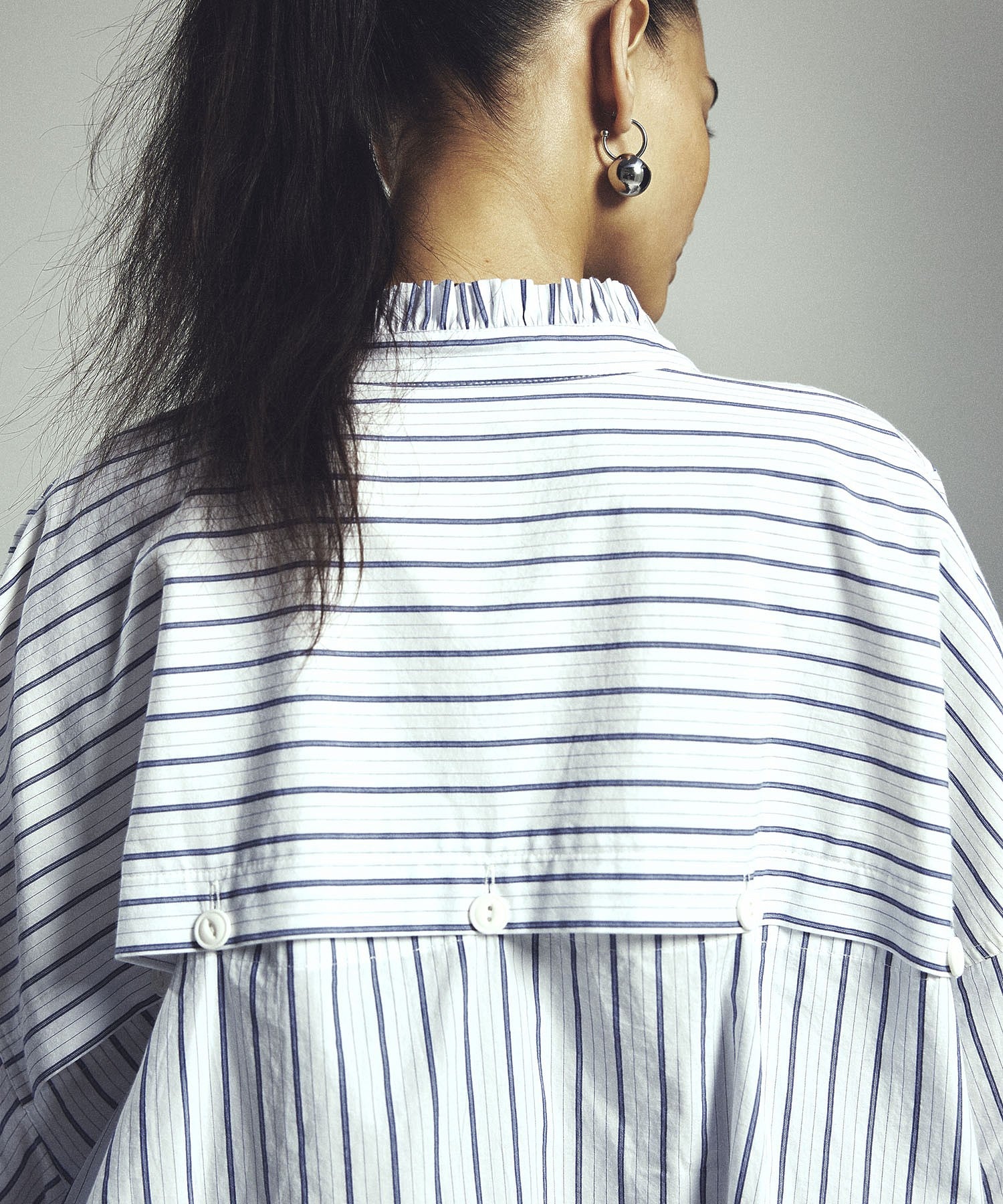GENE HEAVENS/BACK OPEN STRIPE SHIRT