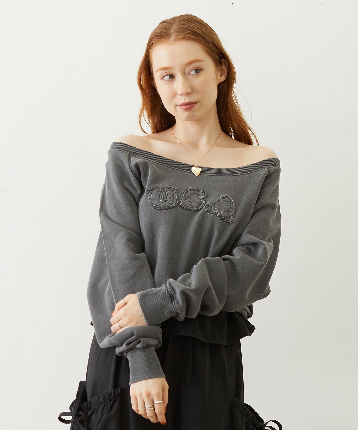 WASHED OFF SHOULDER TOP