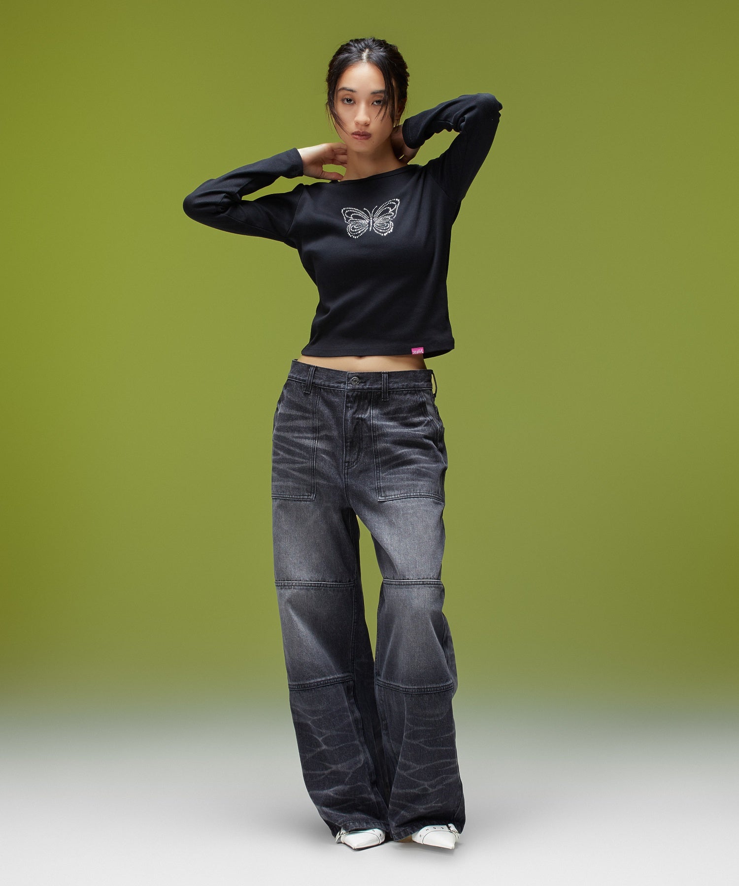RHINESTONE BUTTERFLY L/S BABY TEE