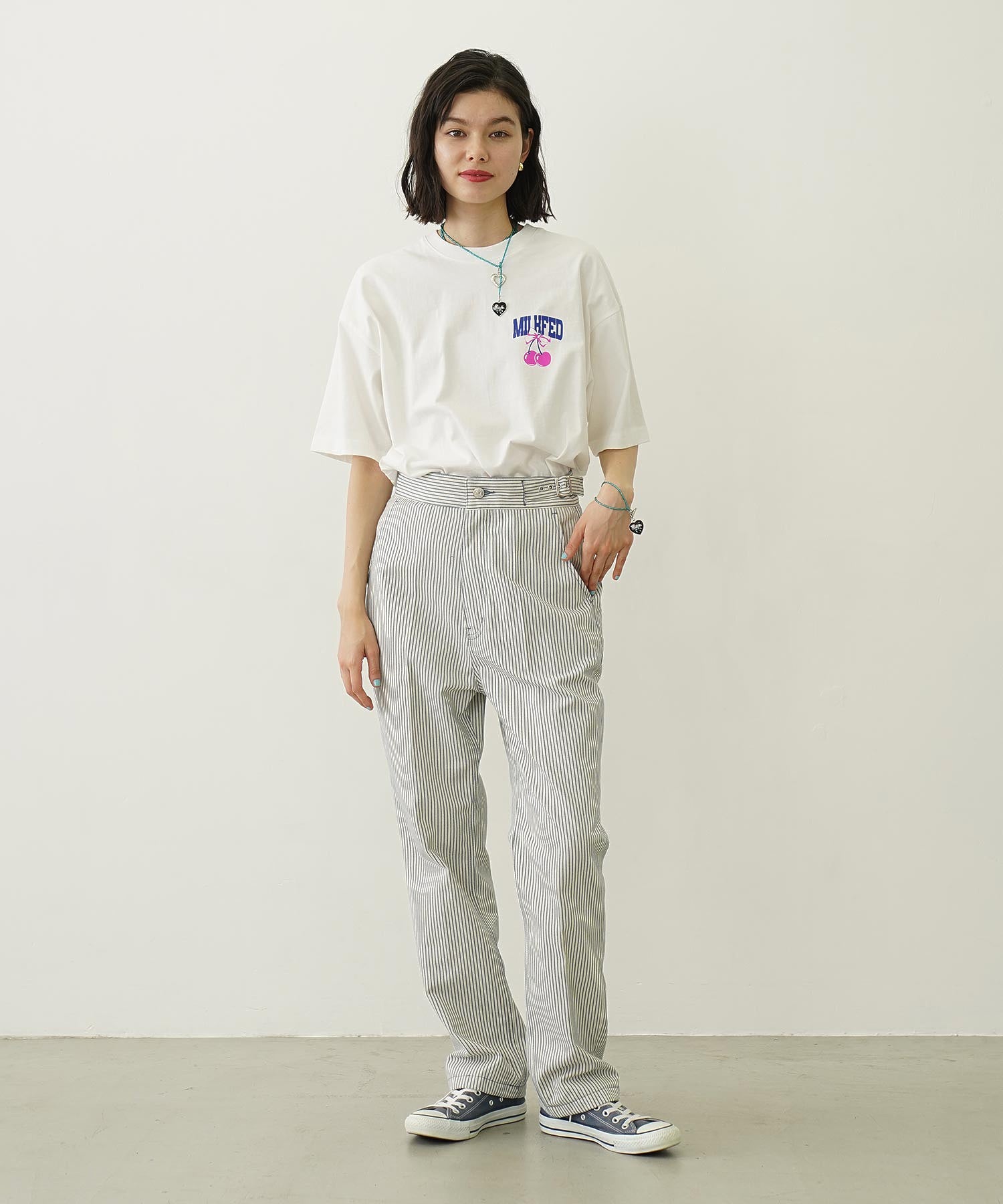 CHERRY AND RIBBON WIDE S/S TEE