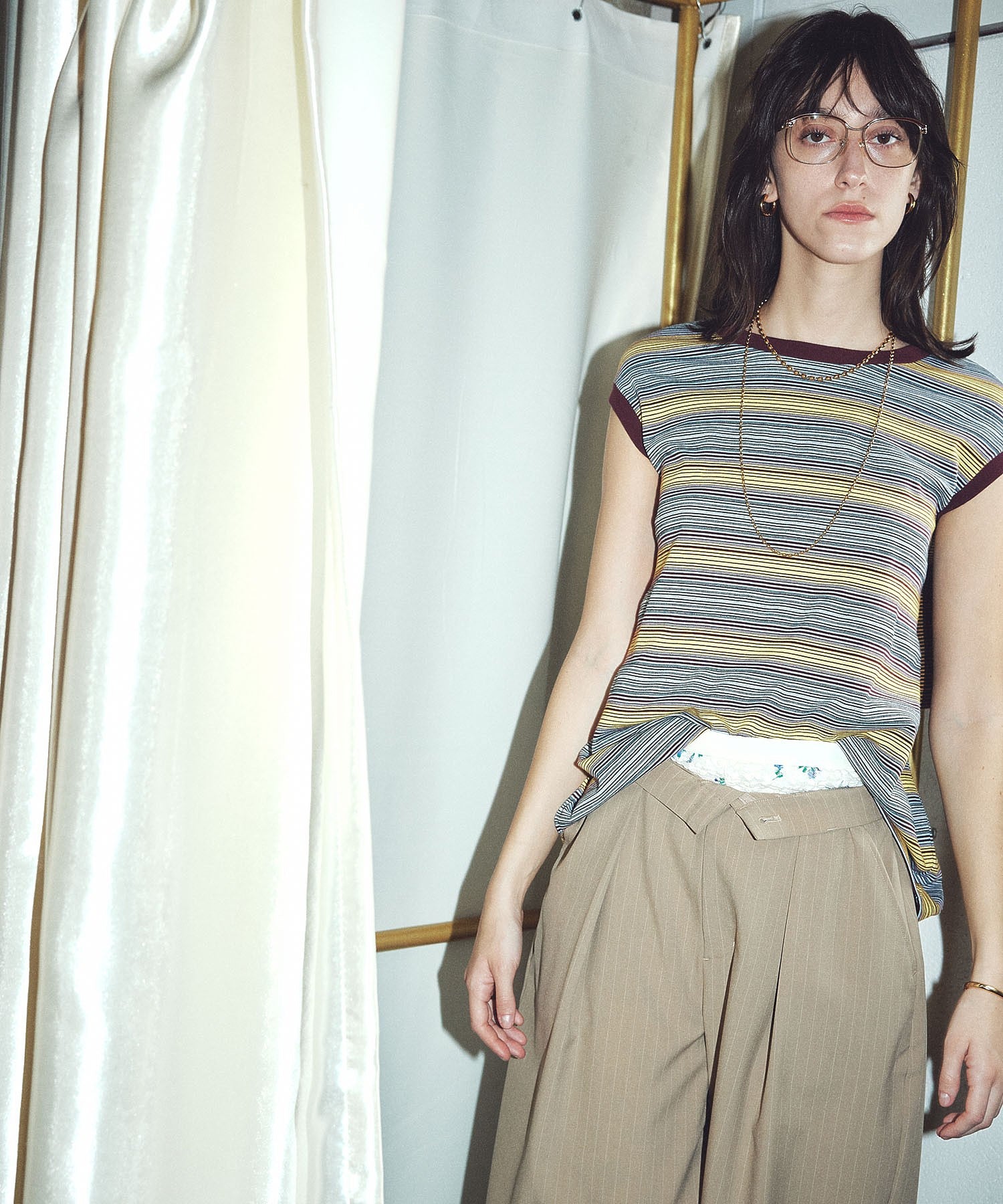 CREOLME/MULTI STRIPE L/S TEE