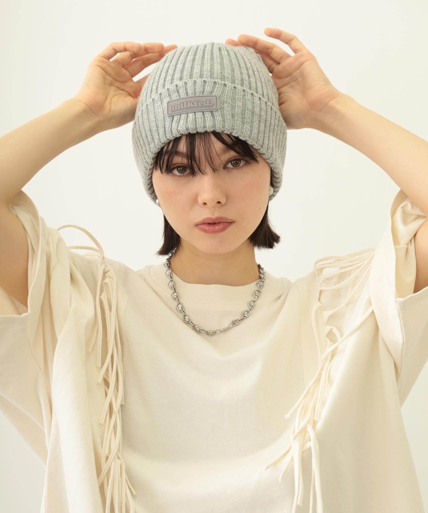 RUBBER PATCH KNIT CAP
