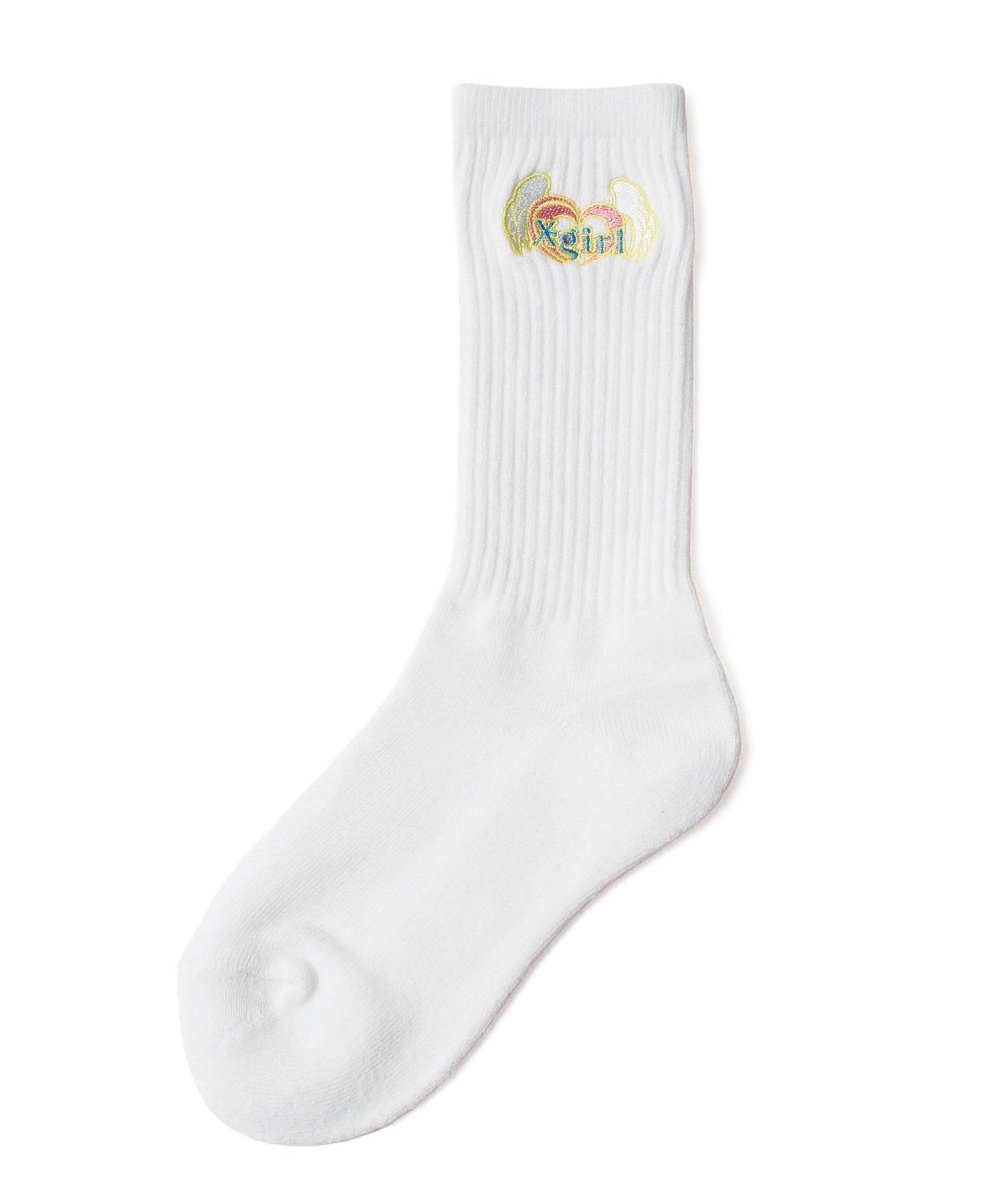 HEART AND WING EMBROIDERED SOCKS