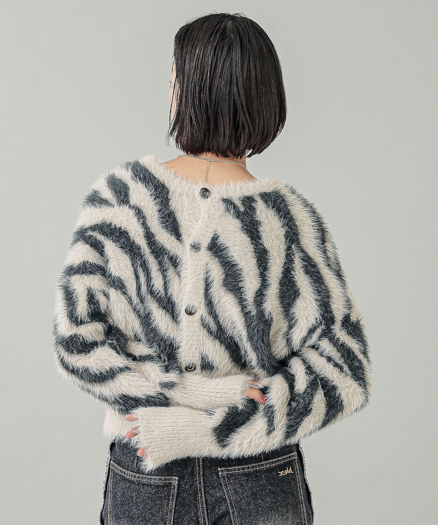 ZEBRA 2WAY KNIT CARDIGAN