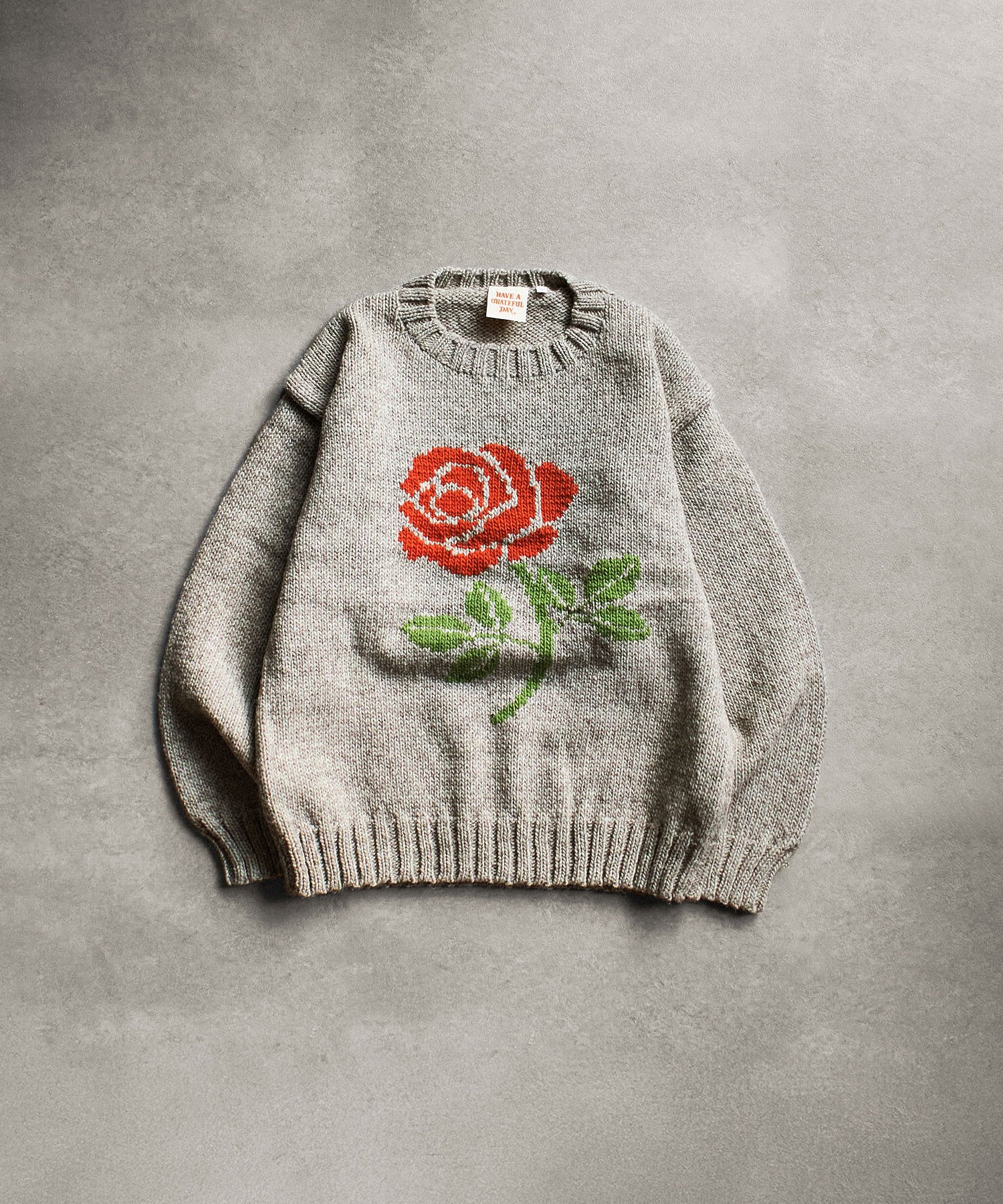 HAVE A GRATEFUL DAY/ROSE KNIT CREW