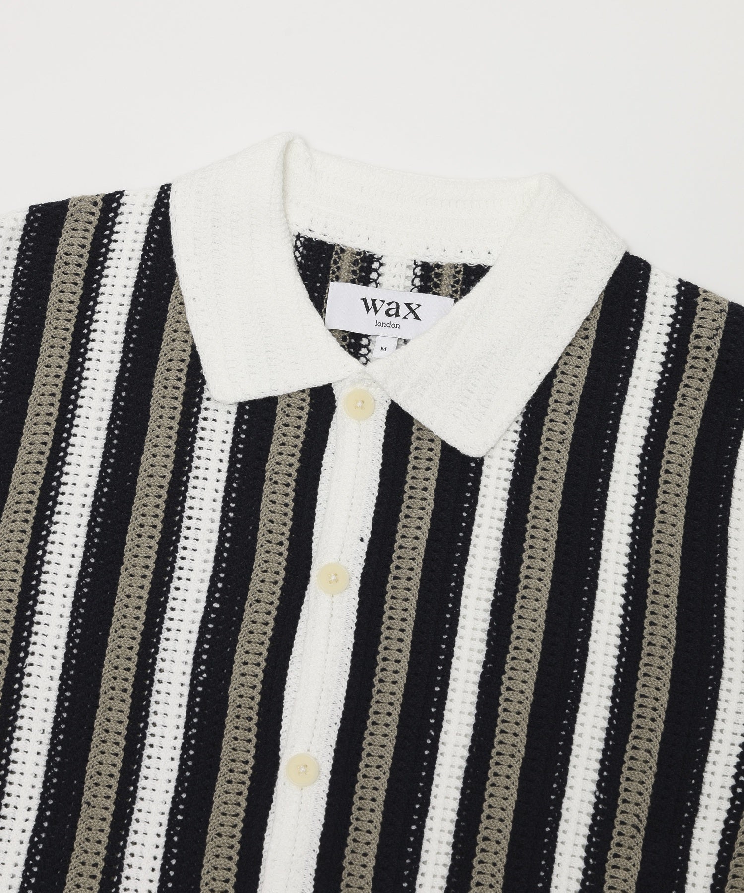 WAX LONDON/ワックスロンドン/PORTO SS POLO STRIPE CROCHET EBK
