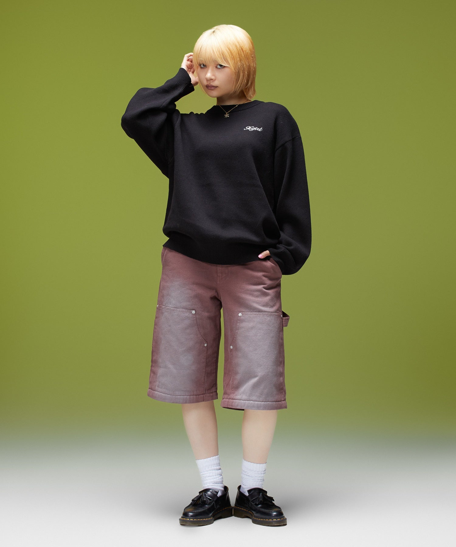 FACE BACK JACQUARD KNIT TOP