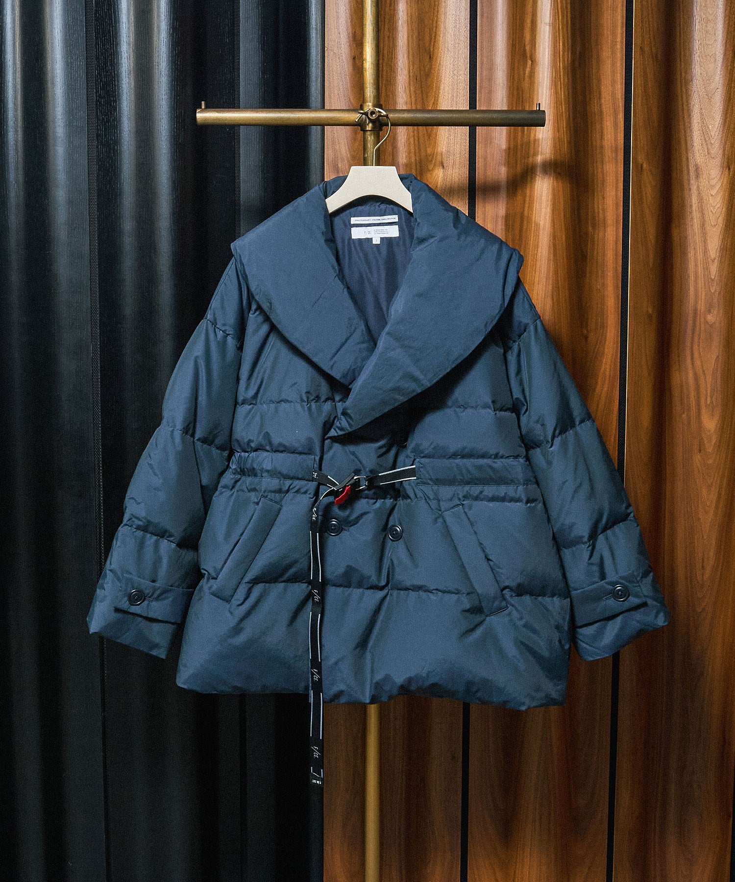 F/CE./RECYCLE DOWN OVERLAY SHAL COLLAR COAT