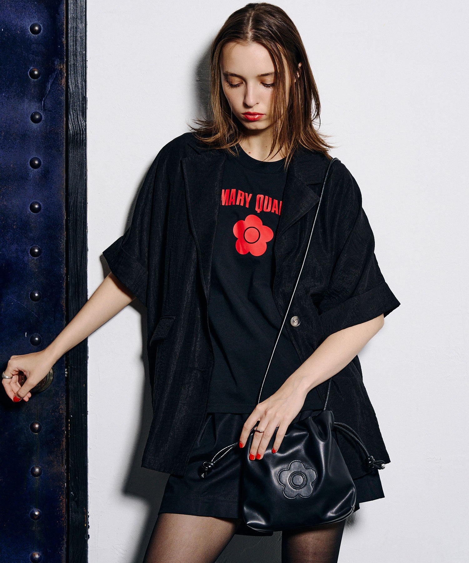MARY QUANT/DAISY PATCH DRAWSTRING SHOULDER
