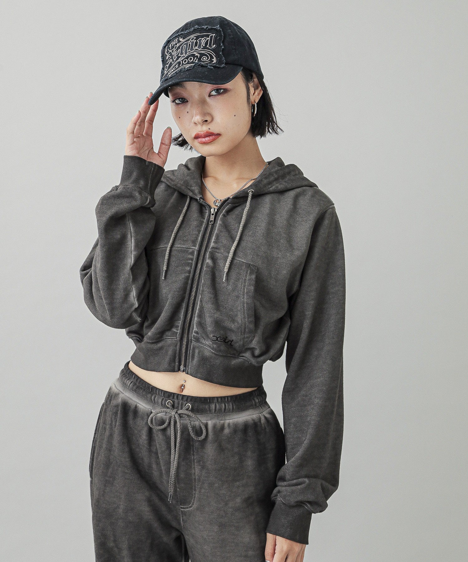 FADED COMPACT ZIP UP HOODIE