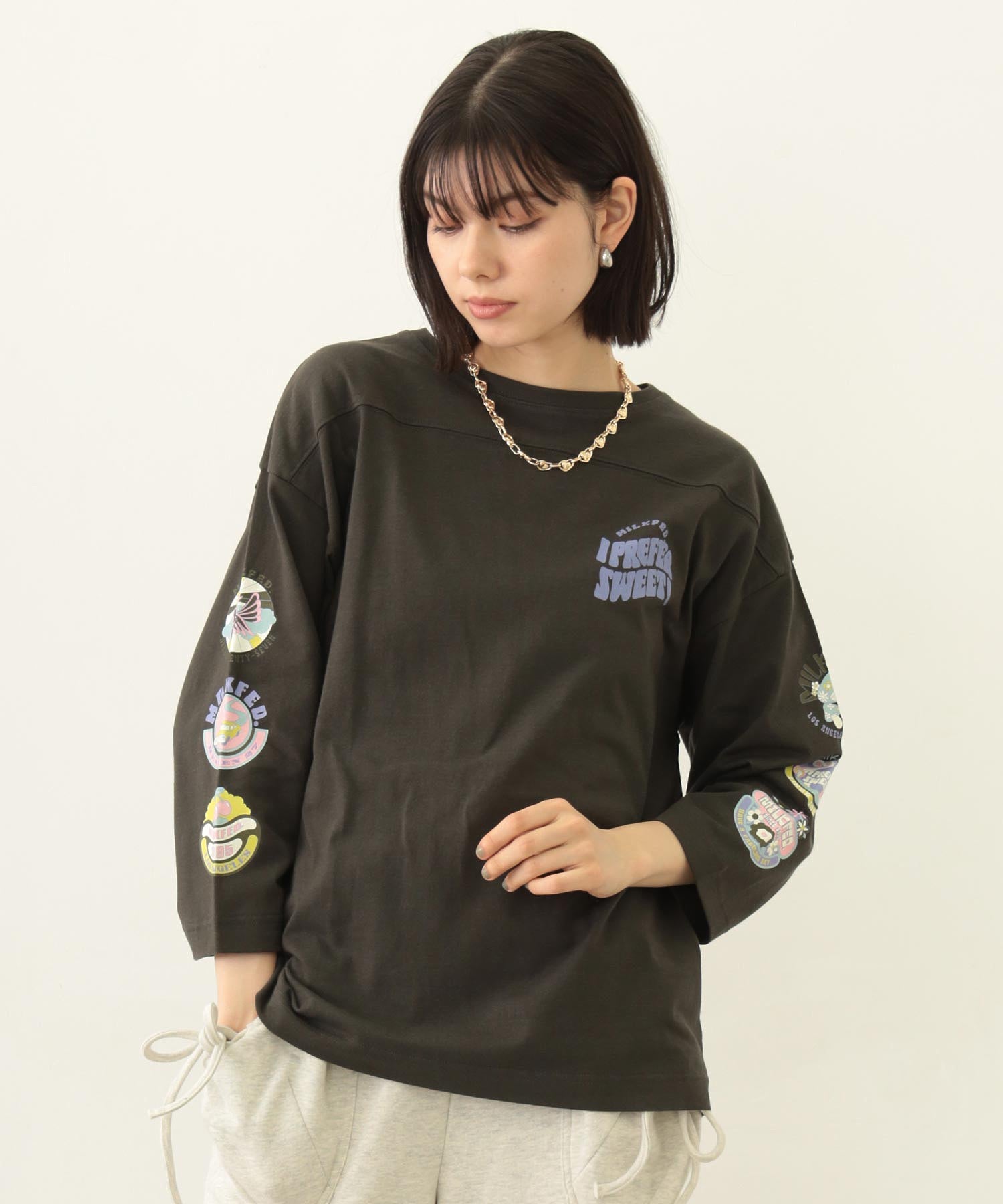 70S LOGO THREE QUARTER SLEEVE TOP