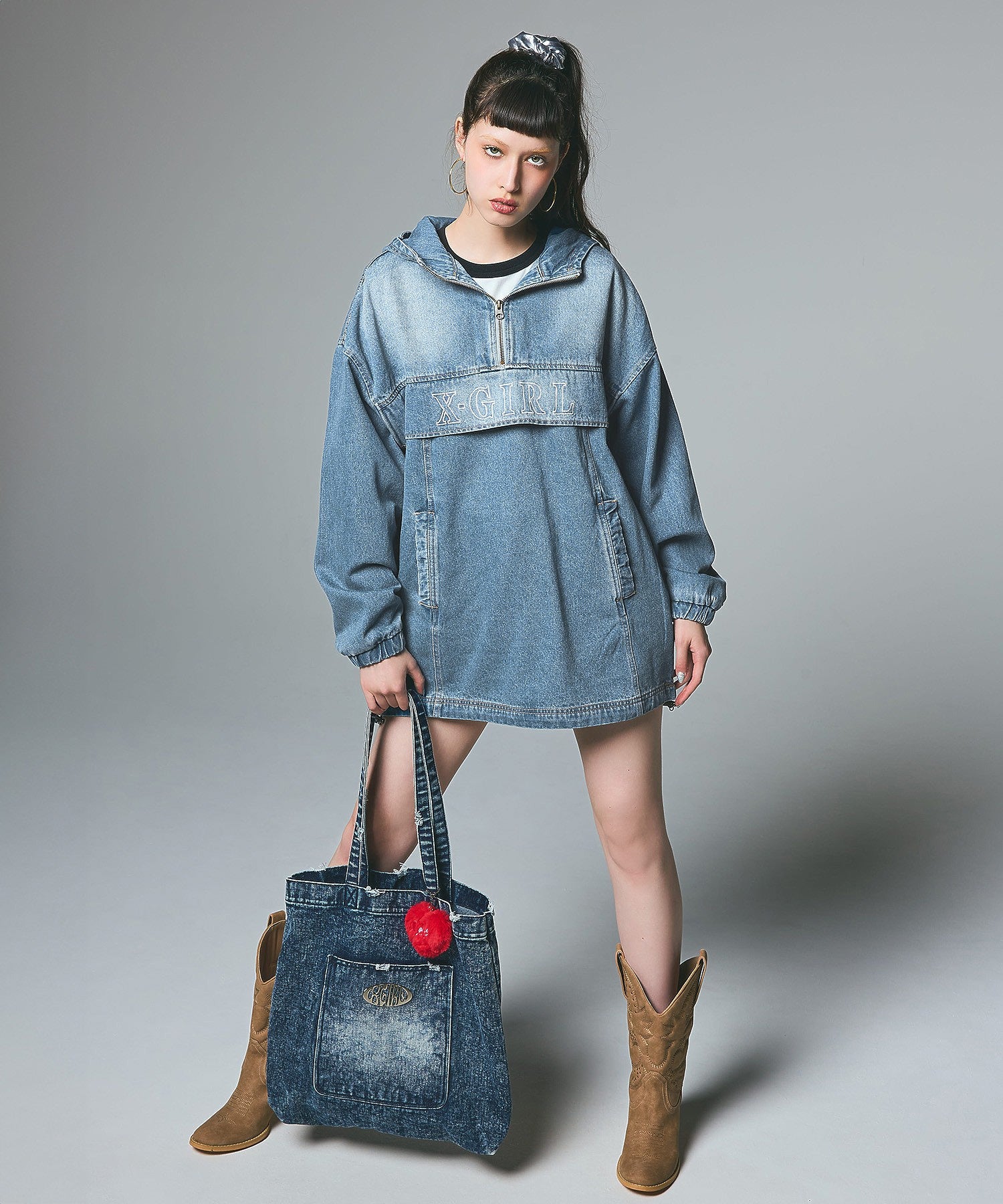 DENIM ANORAK DRESS