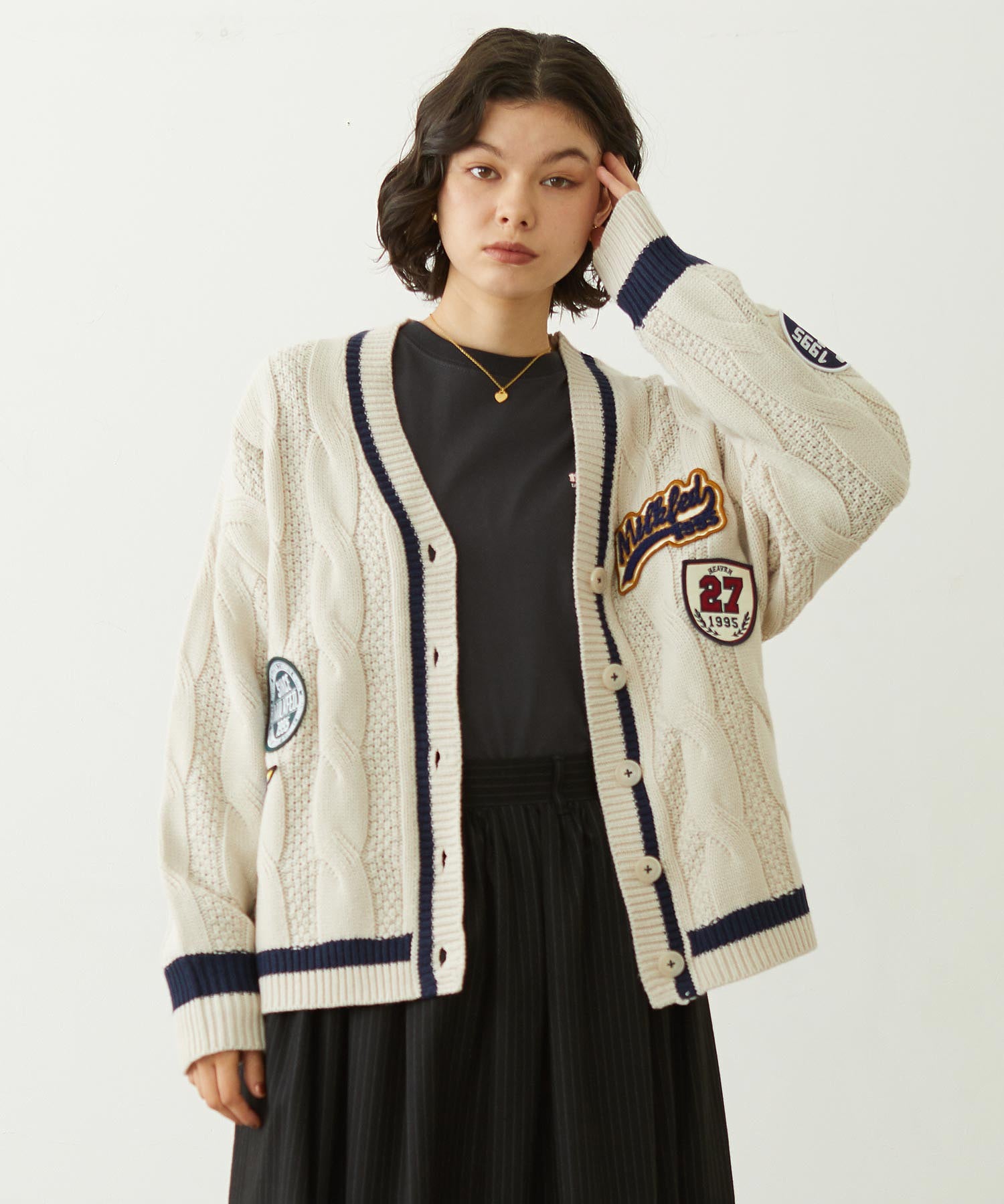 CRICKET KNIT PATCH CARDIGAN