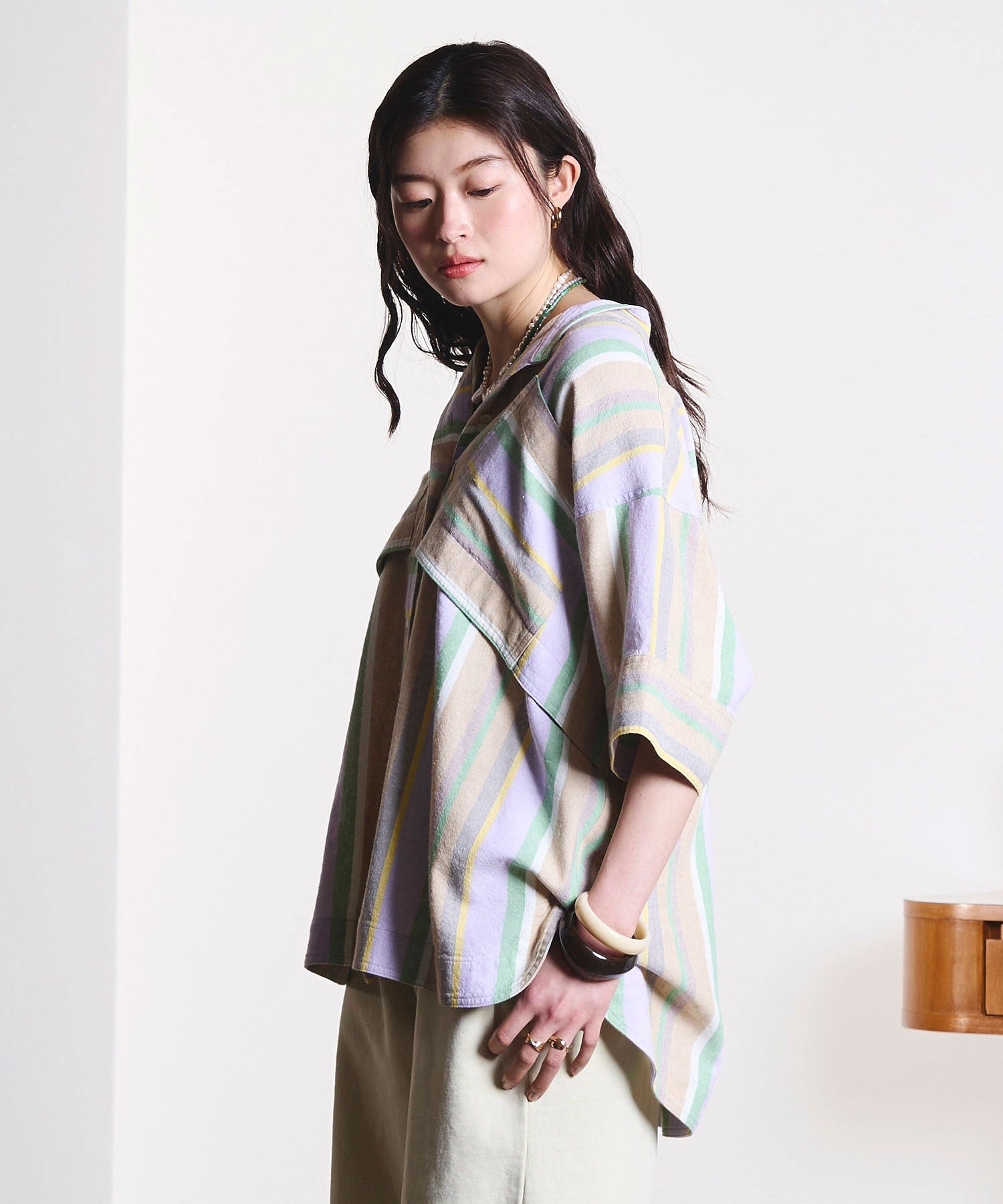GENE HEAVENS/PANEL STRIPE S/S SHIRT