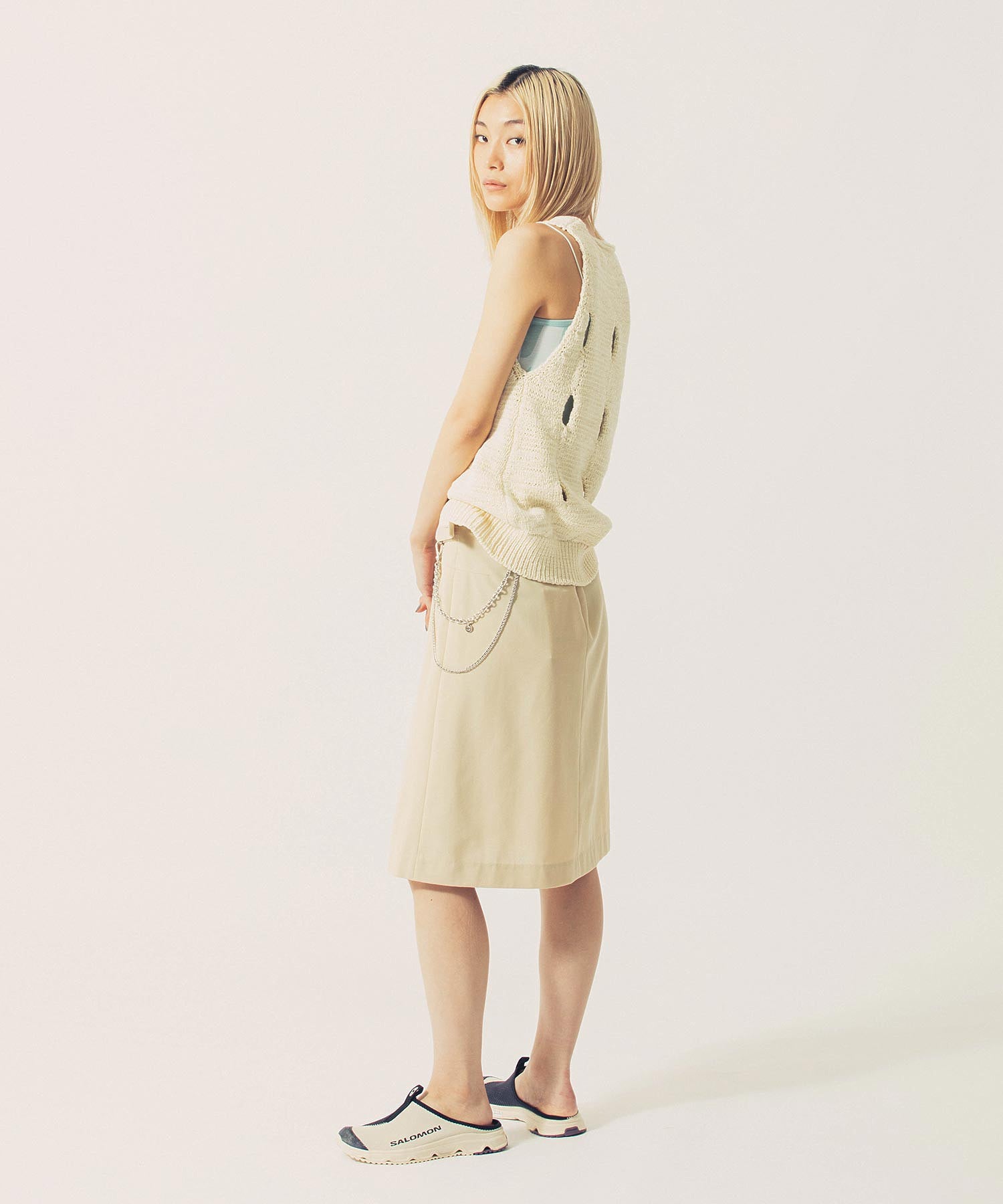 THE OPEN PRODUCT/ザオープンプロダクト/ DETACHABLE CHAIN WRAP SKIRT GTO221SK001