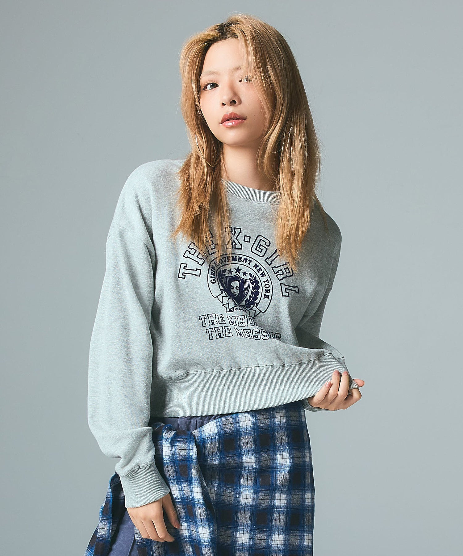 COLLEGE LOGO COMPACT SWEAT TOP