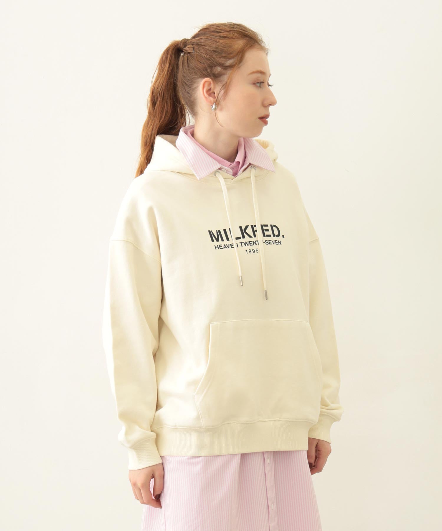 STENCIL LOGO WIDE SWEAT HOODIE