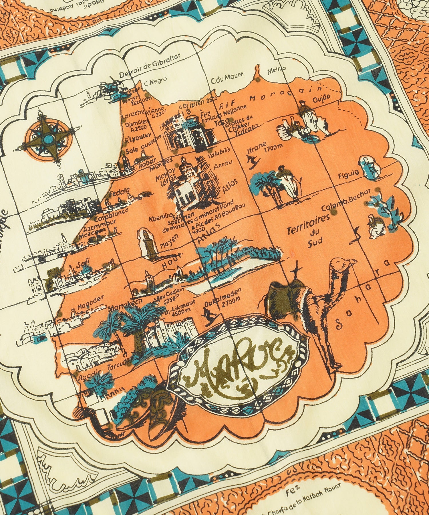 BINDU/MOROCCO MAP SCARF