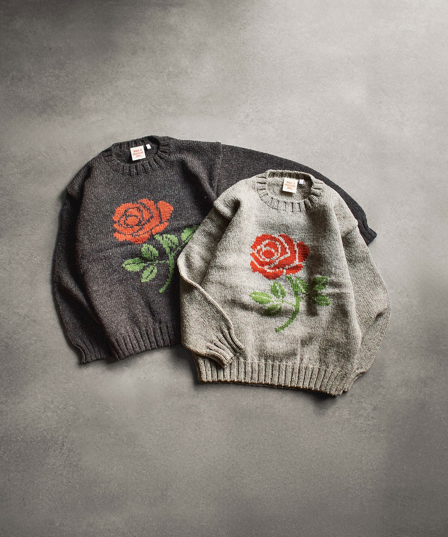 HAVE A GRATEFUL DAY/ROSE KNIT CREW